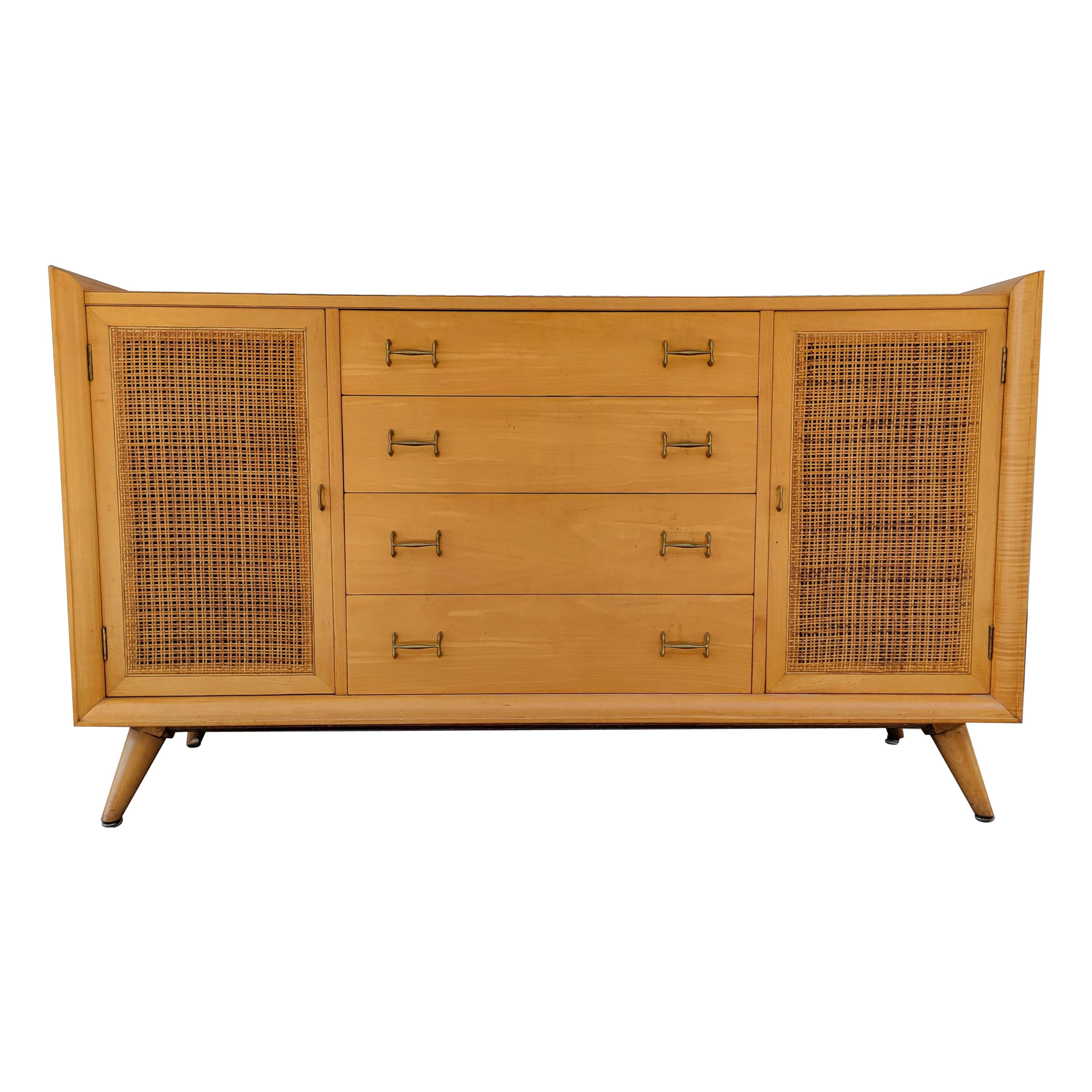 Mid-Century Modern Blonde Credenza 1950
s