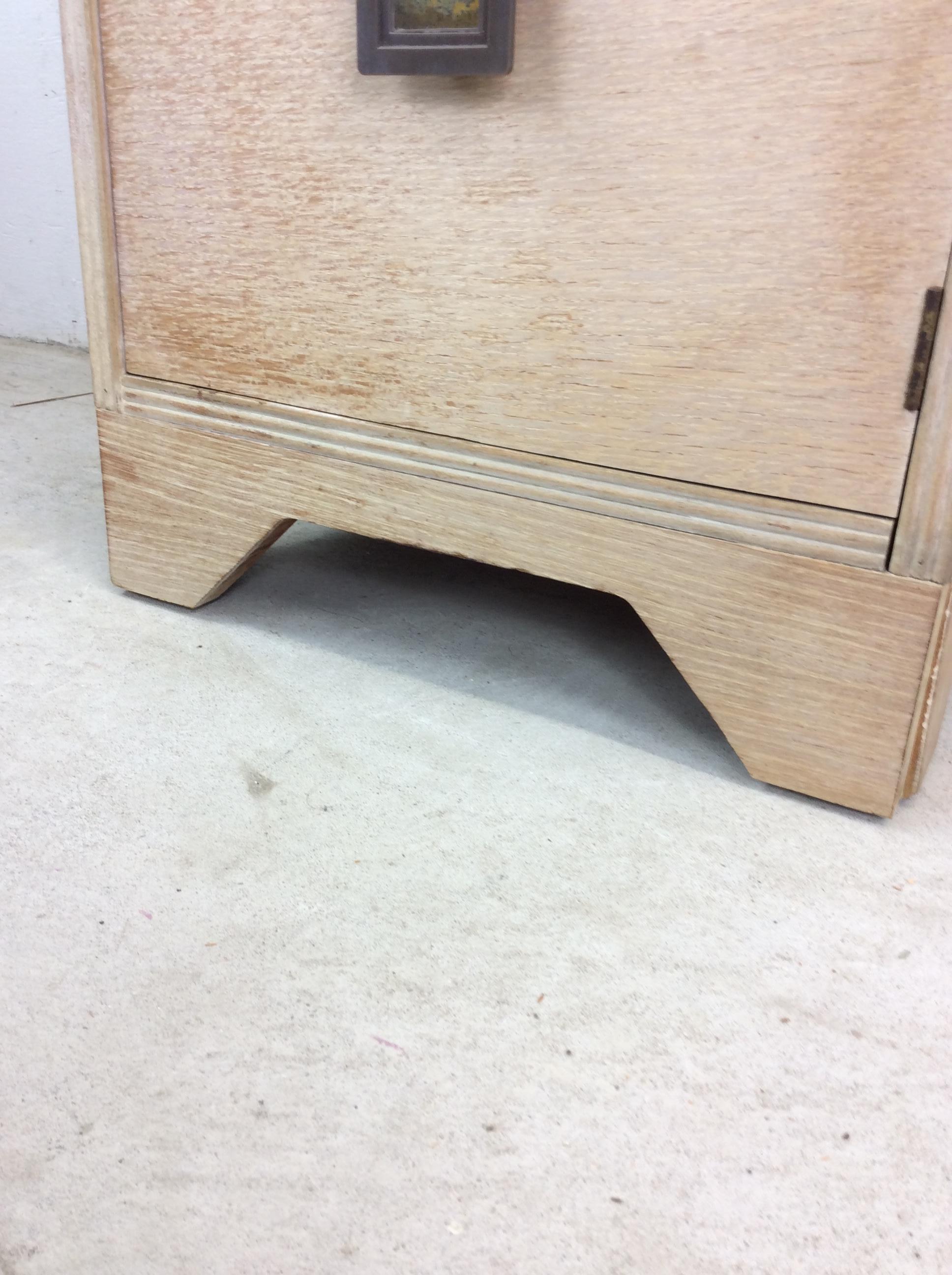 Table de chevet blonde avec tiroir et armoire, moderne du milieu du siècle en vente 2