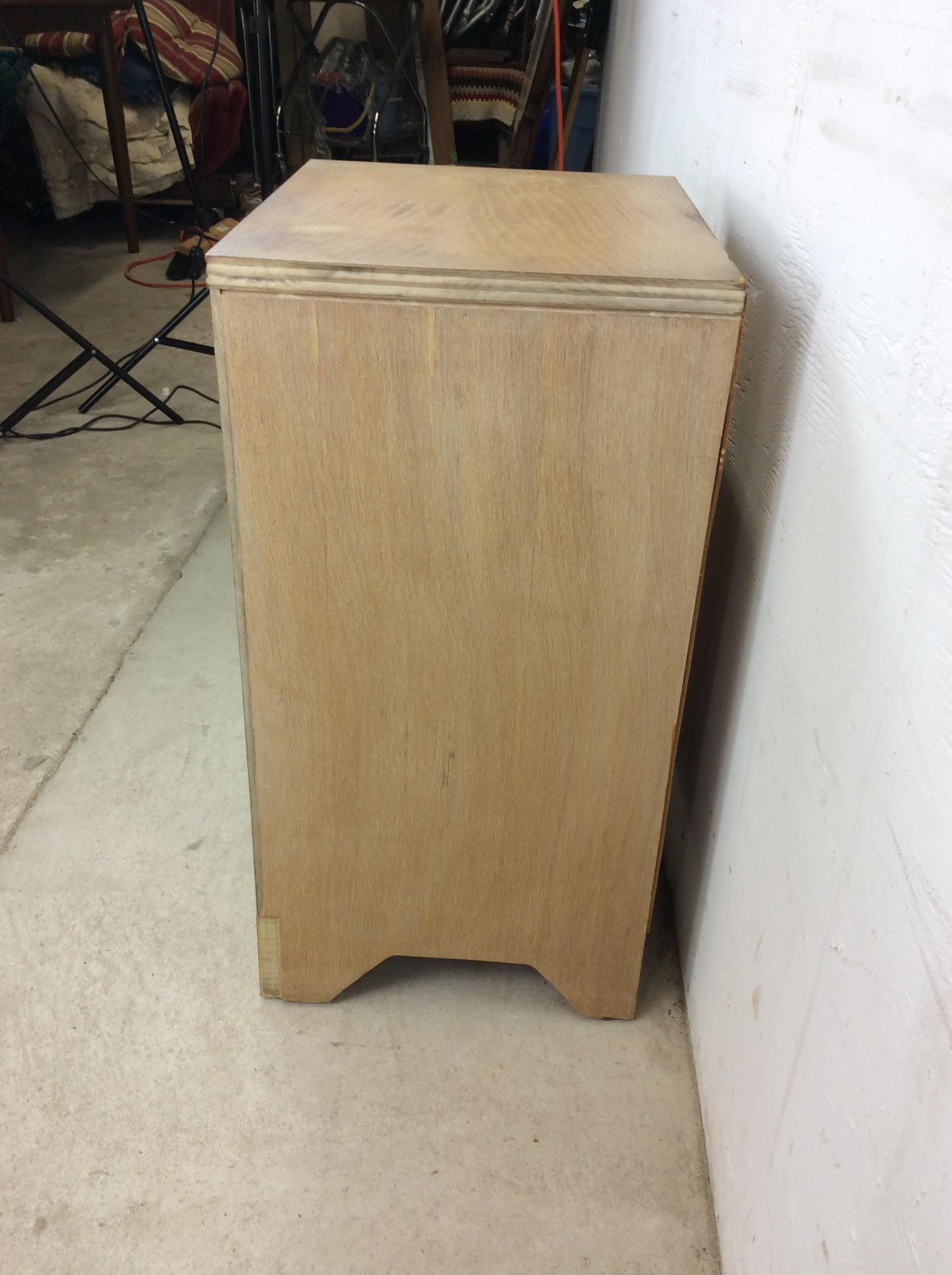 Table de chevet blonde avec tiroir et armoire, moderne du milieu du siècle en vente 7