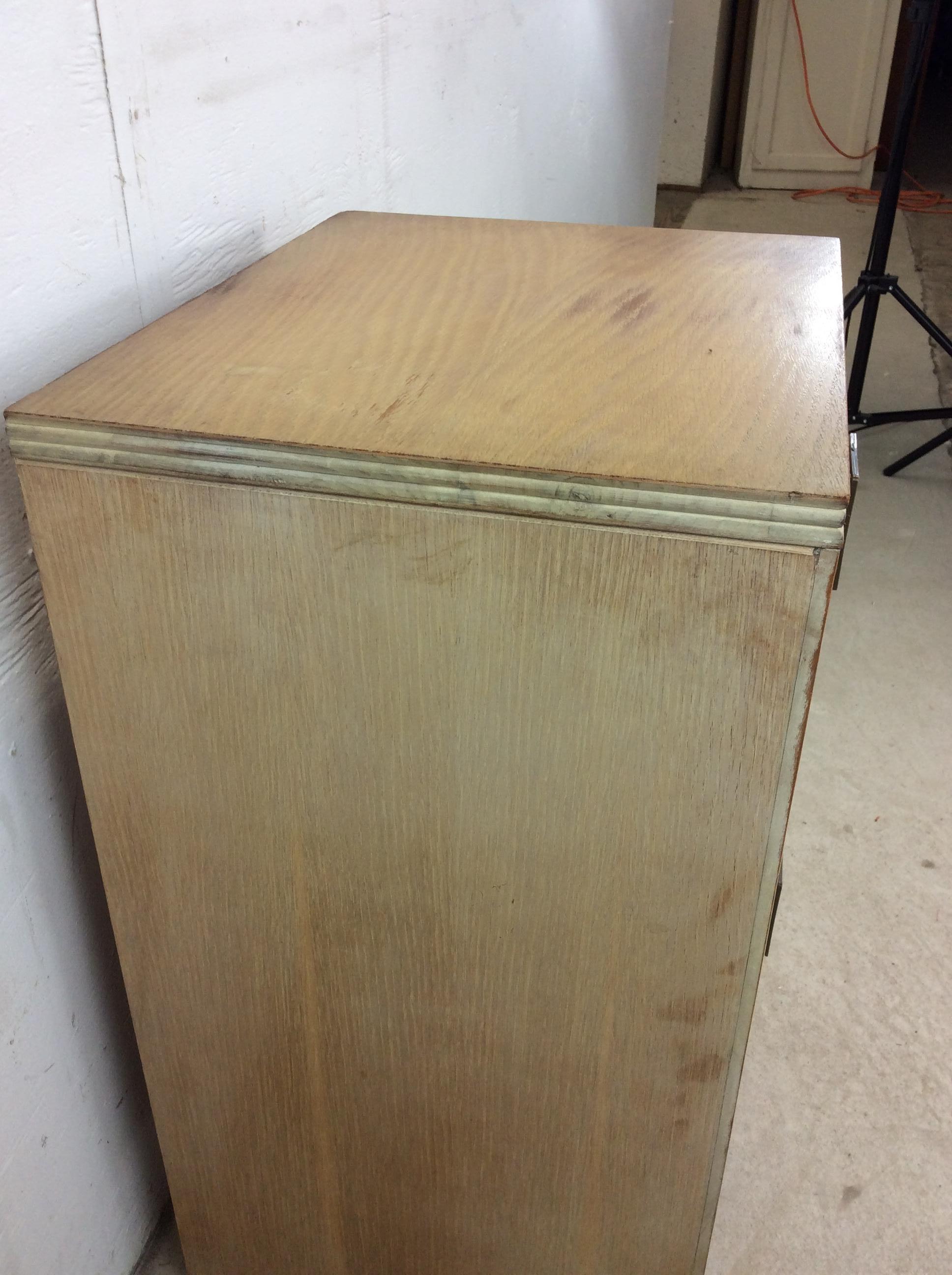 Table de chevet blonde avec tiroir et armoire, moderne du milieu du siècle en vente 12