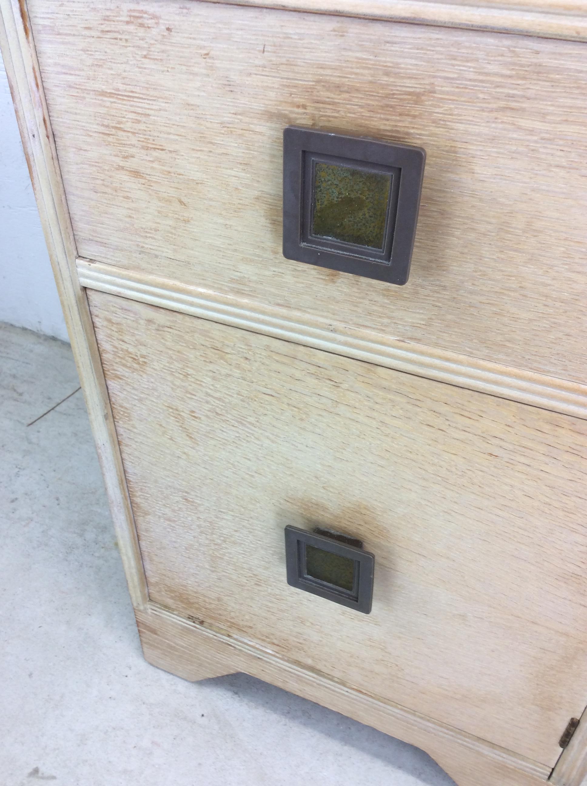 Table de chevet blonde avec tiroir et armoire, moderne du milieu du siècle en vente 1