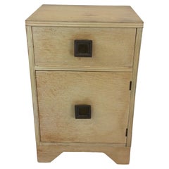 Mid Century Modern Blonde Nightstand with Drawer & Cabinet