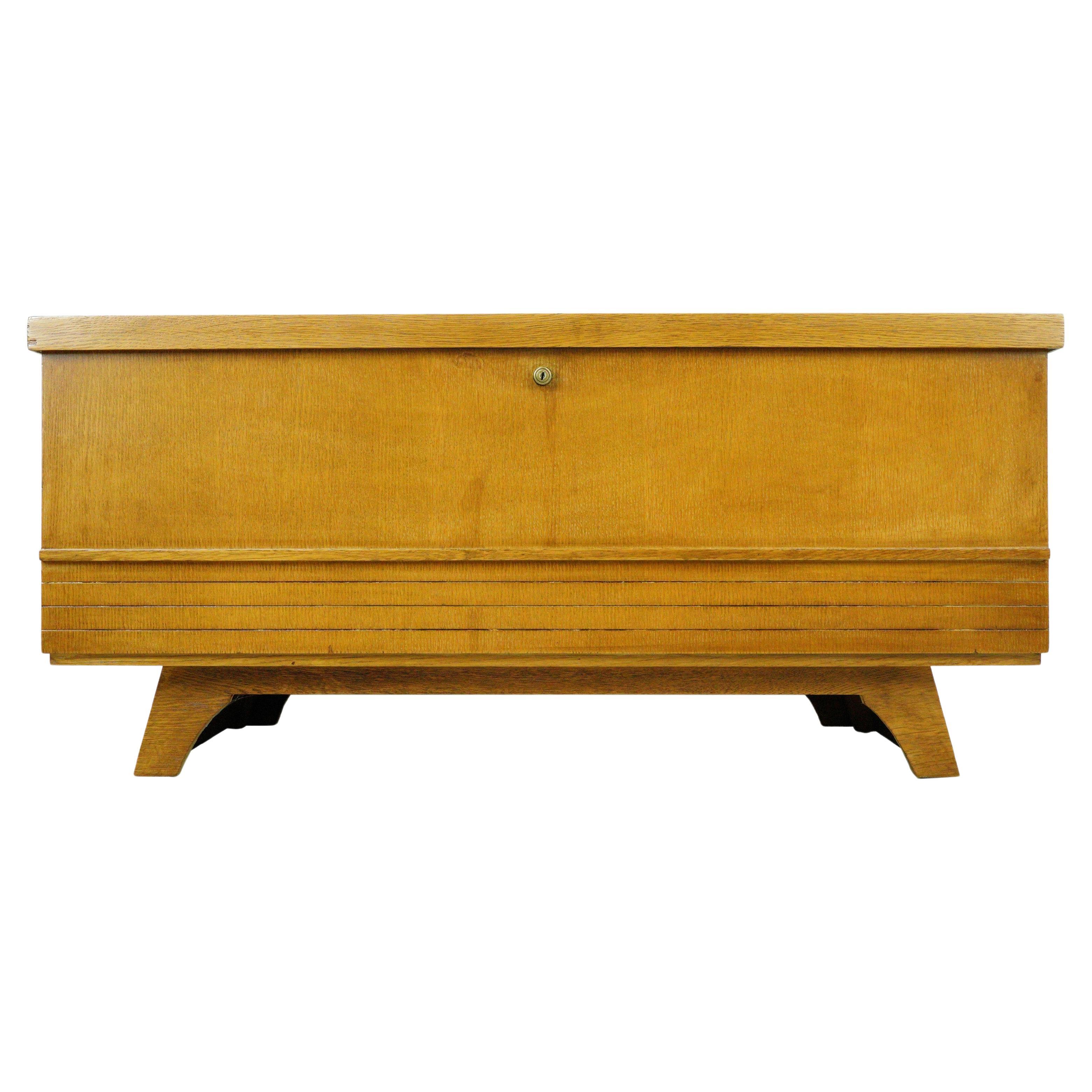 Mid-Century Modern Blonde Oak Cavalier Cedar Chest