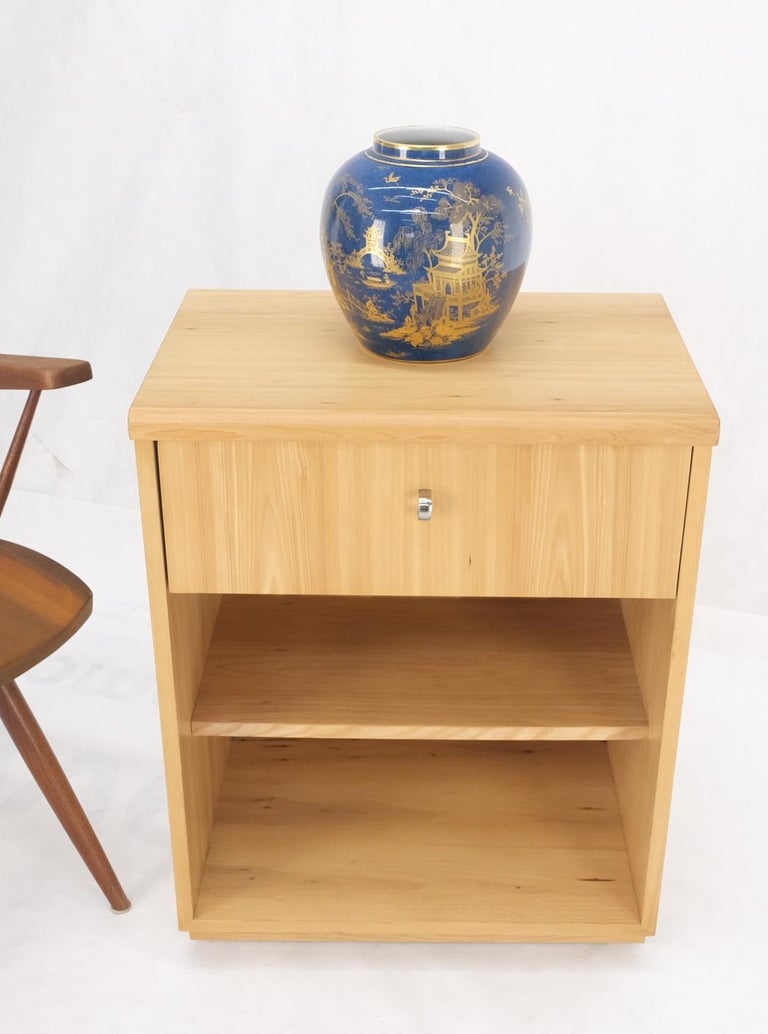 MidCentury Modern Blonde Pecan Night Stand End Side Table Dovetail