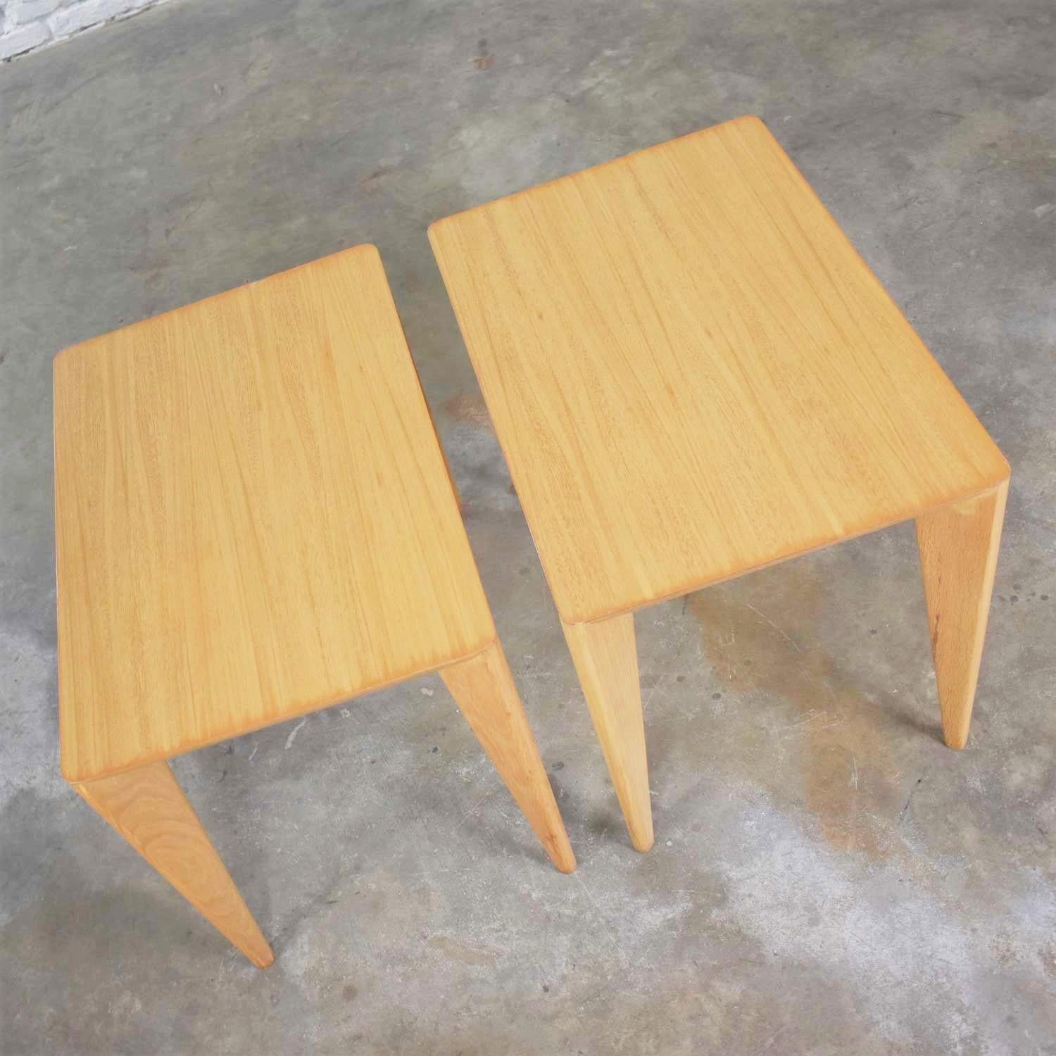 blonde end tables