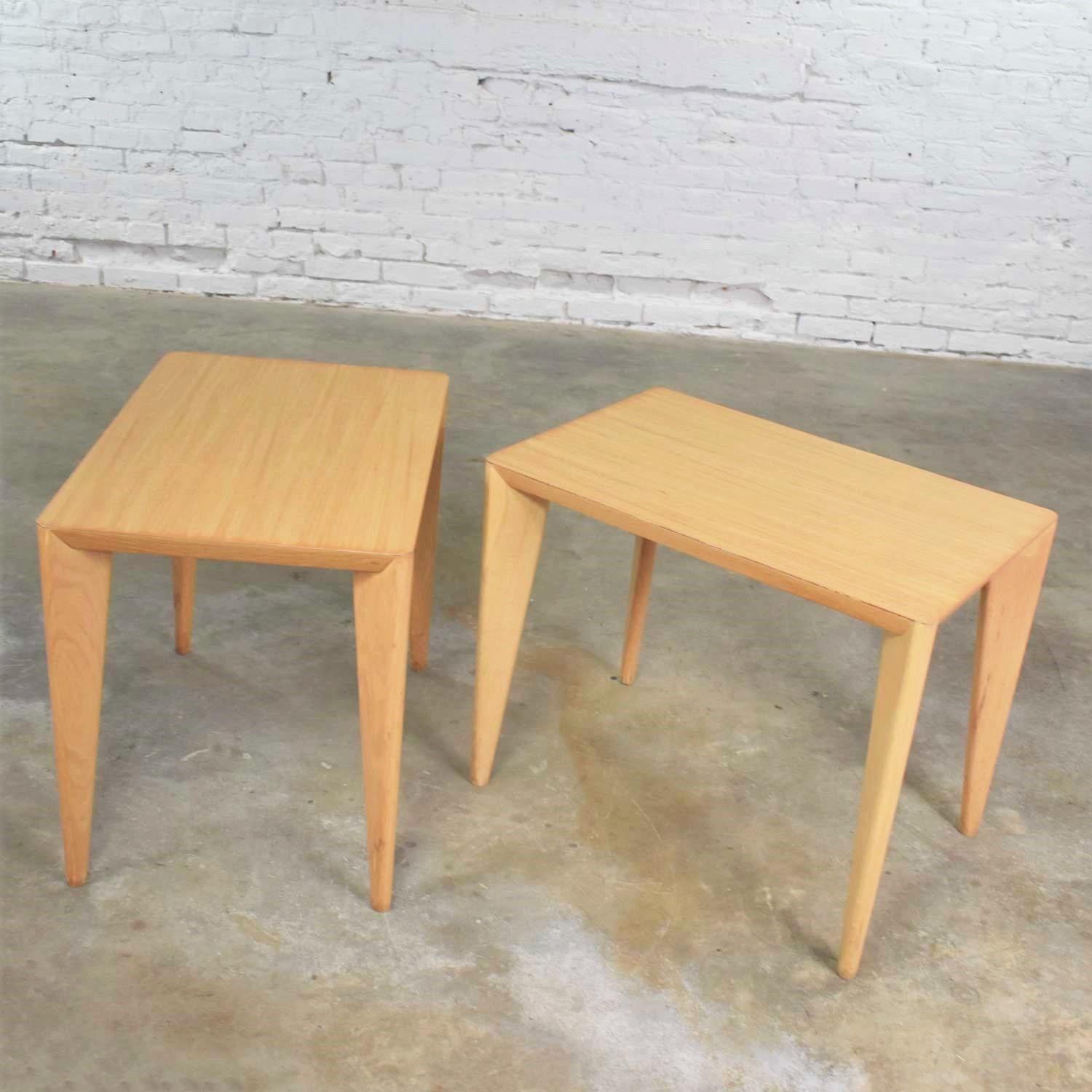 blonde wood end tables