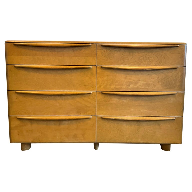 Mid Century Modern Blonde Solid Maple 8, 8 Drawer Dresser Modern