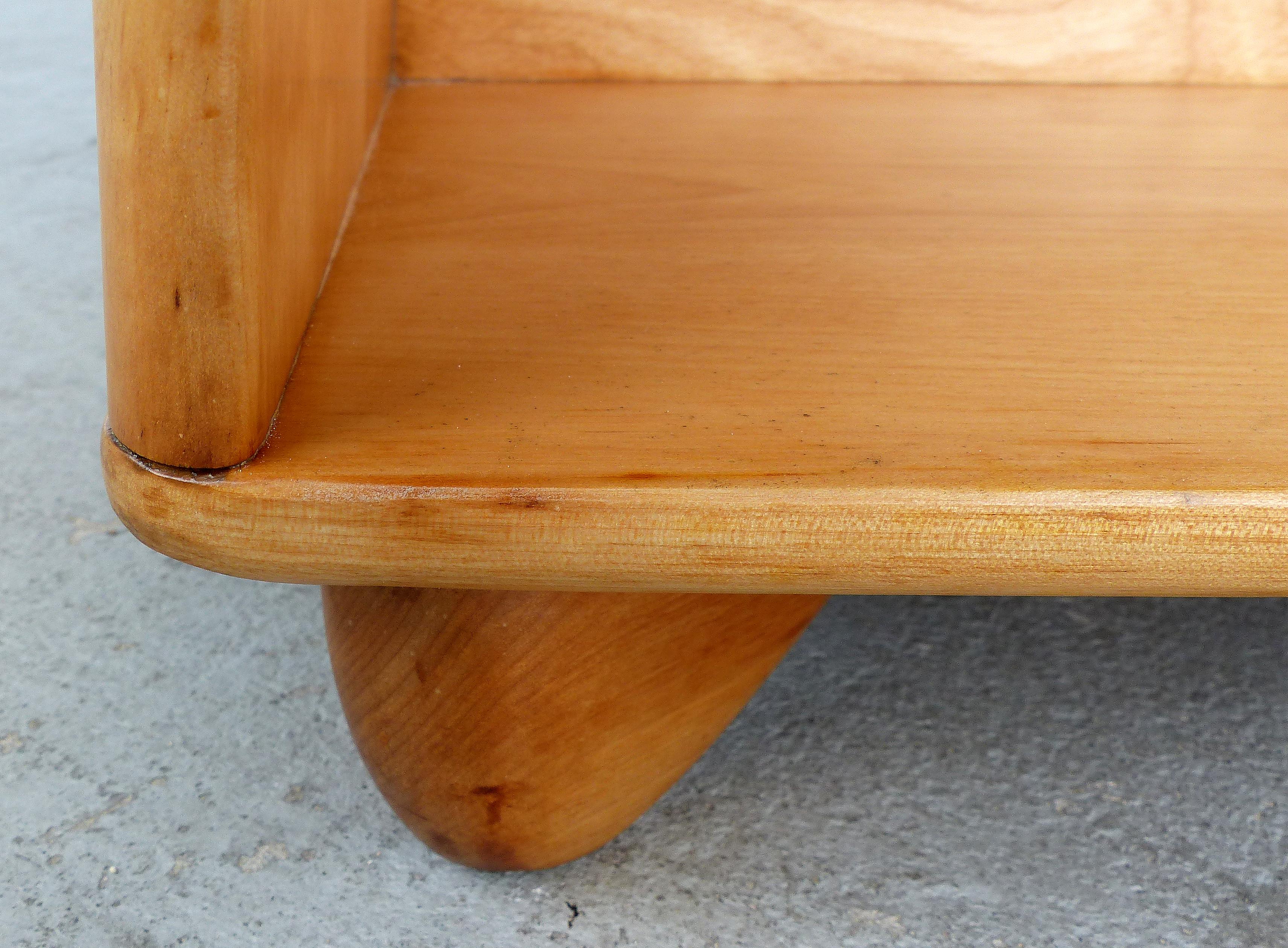 Mid-Century Modern Blonde Wood Corner Table 3