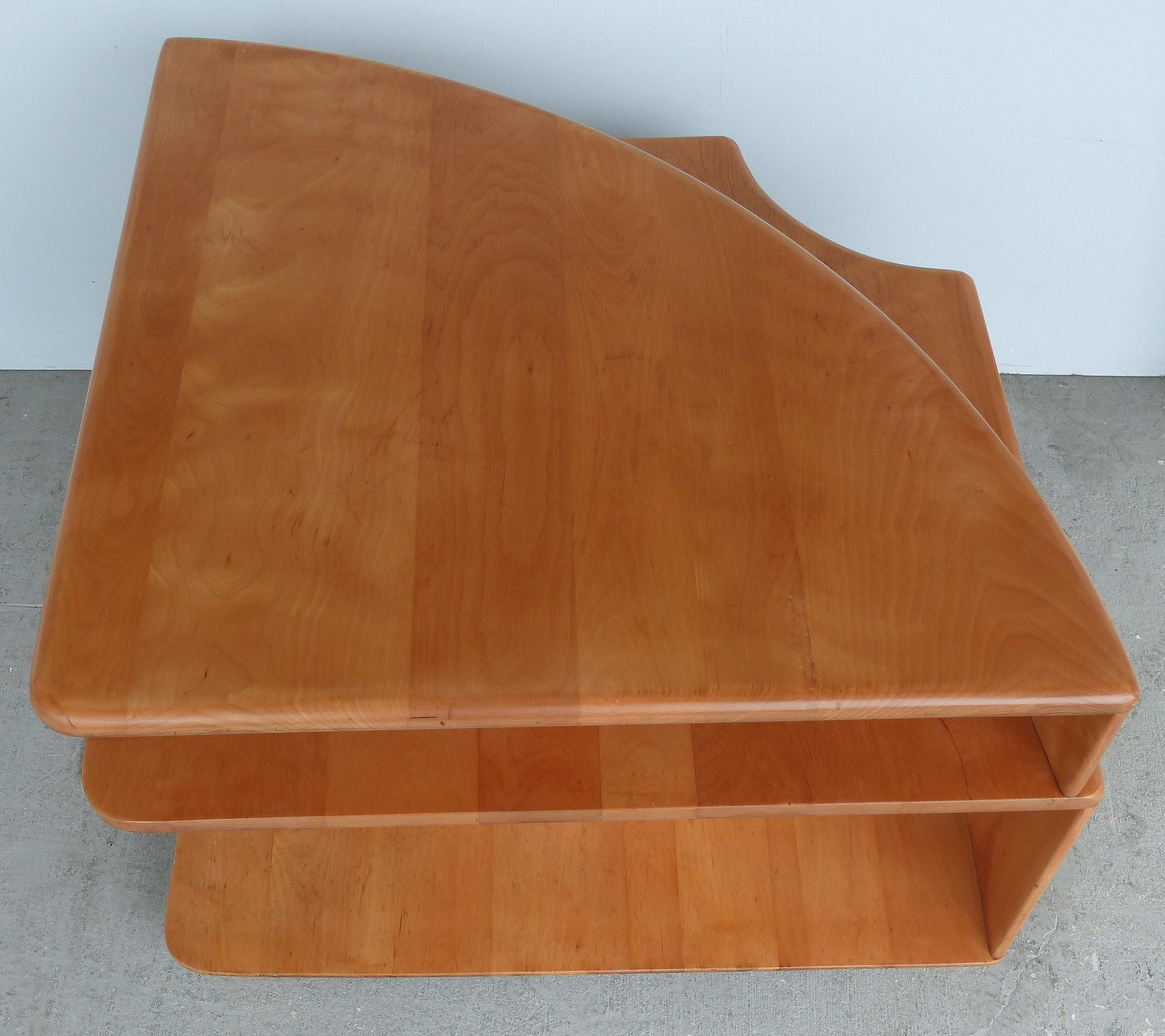 Other Mid-Century Modern Blonde Wood Corner Table