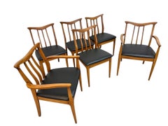 Mid-Century Modern Blowing Rock Walnut Dining Chairs - Set of 6