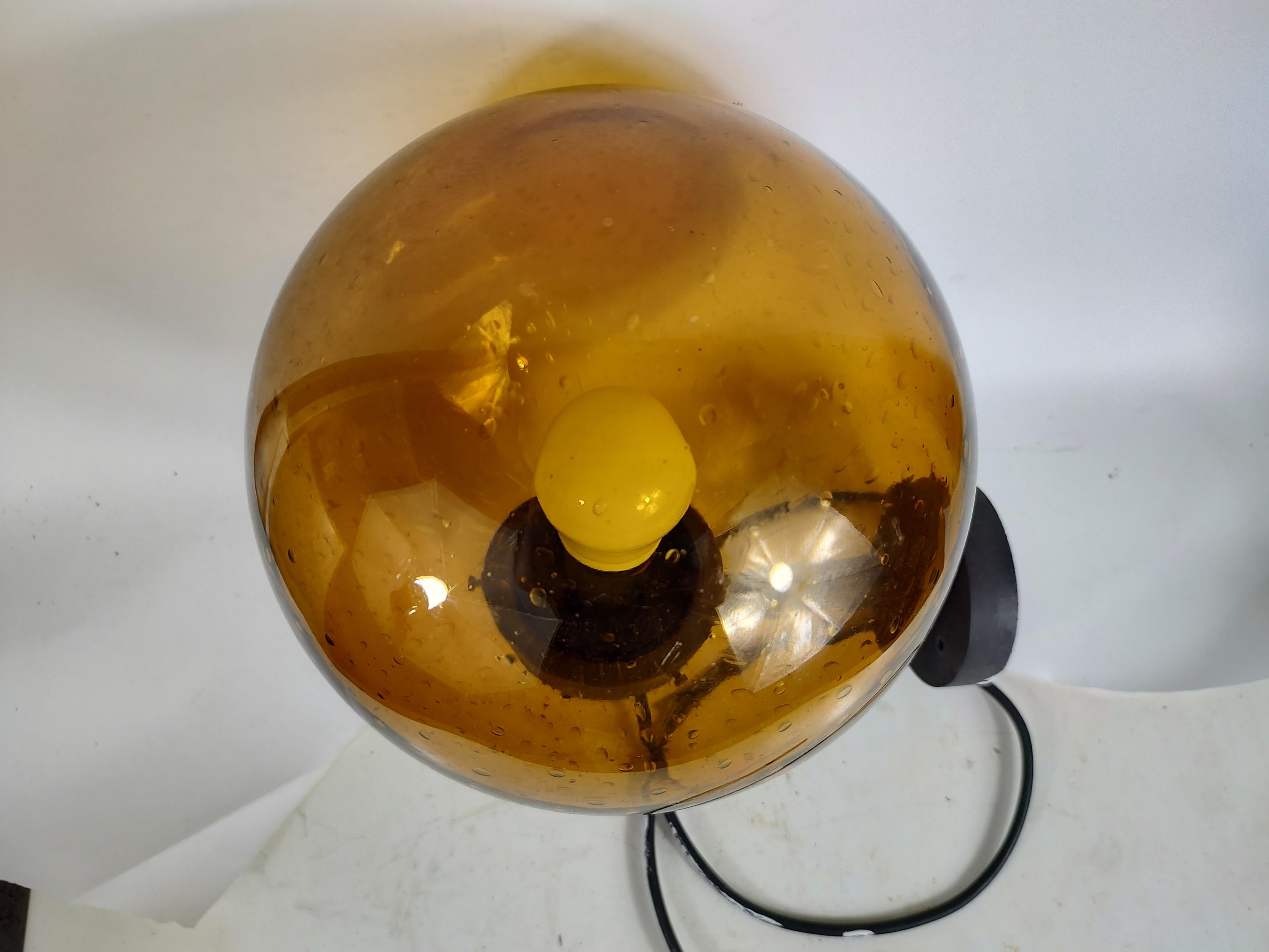 Hand-Crafted Mid-Century Modern Blown Amber Glass Outdoor Sconces by Hans Agne Jakobsson