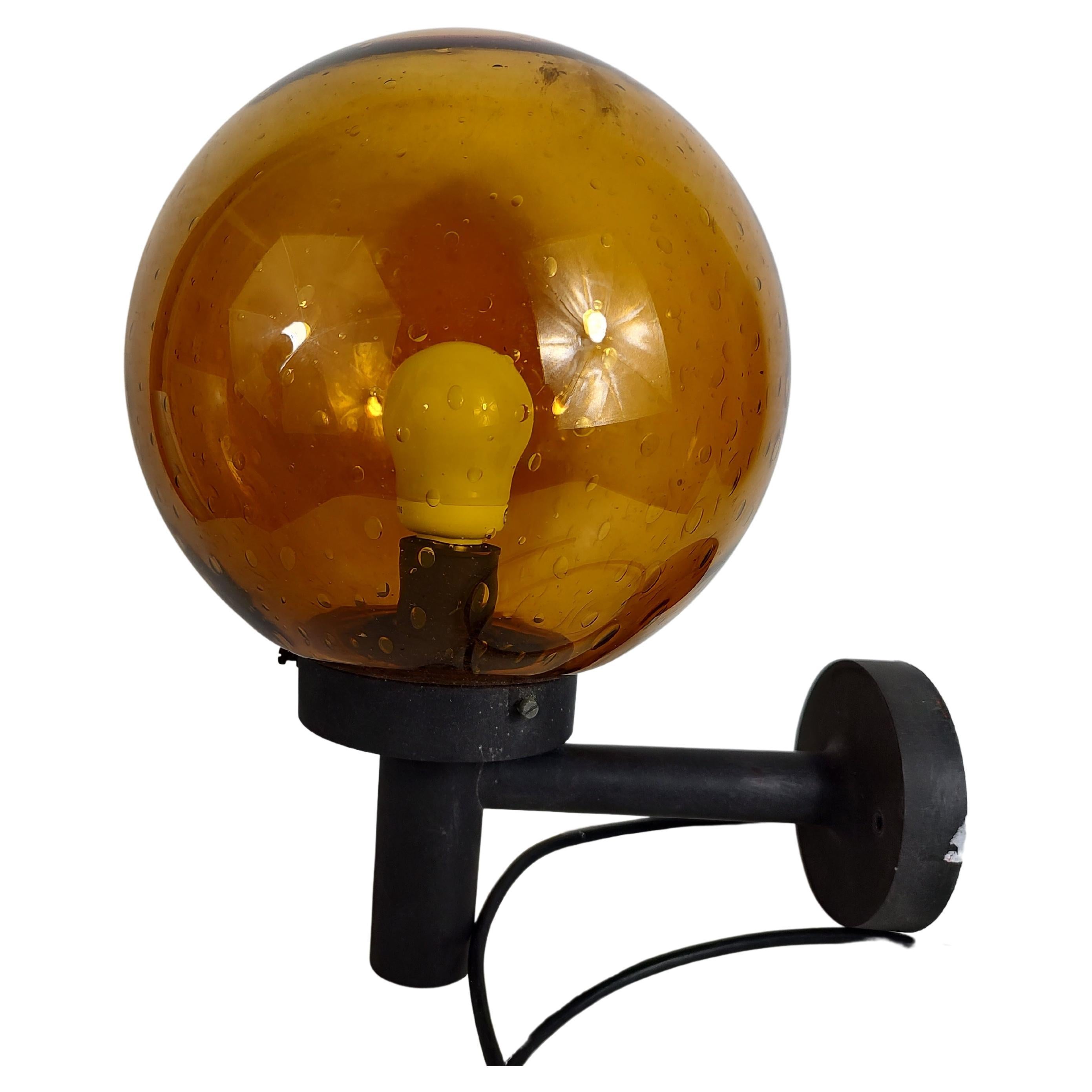 Mid-Century Modern Blown Amber Glass Outdoor Sconces by Hans Agne Jakobsson