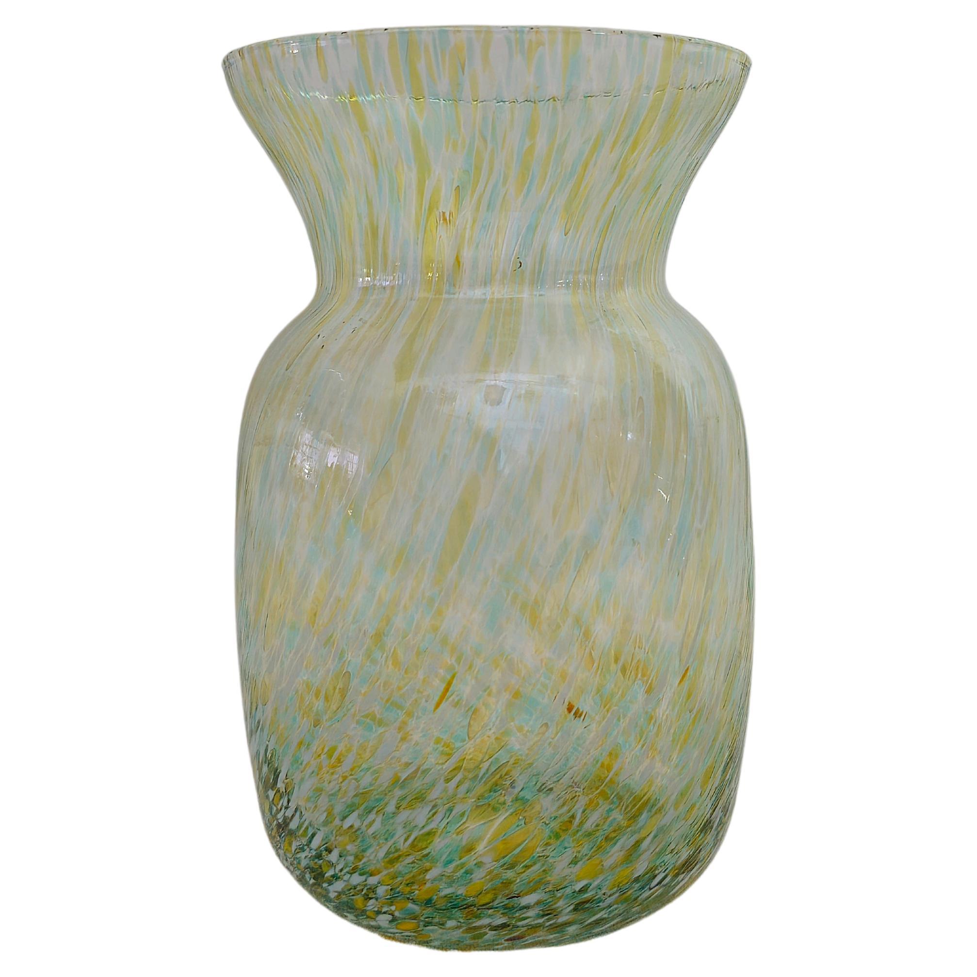 Mid Century Modern Blown Glass Multicolor Vase Design Italy 1970s
