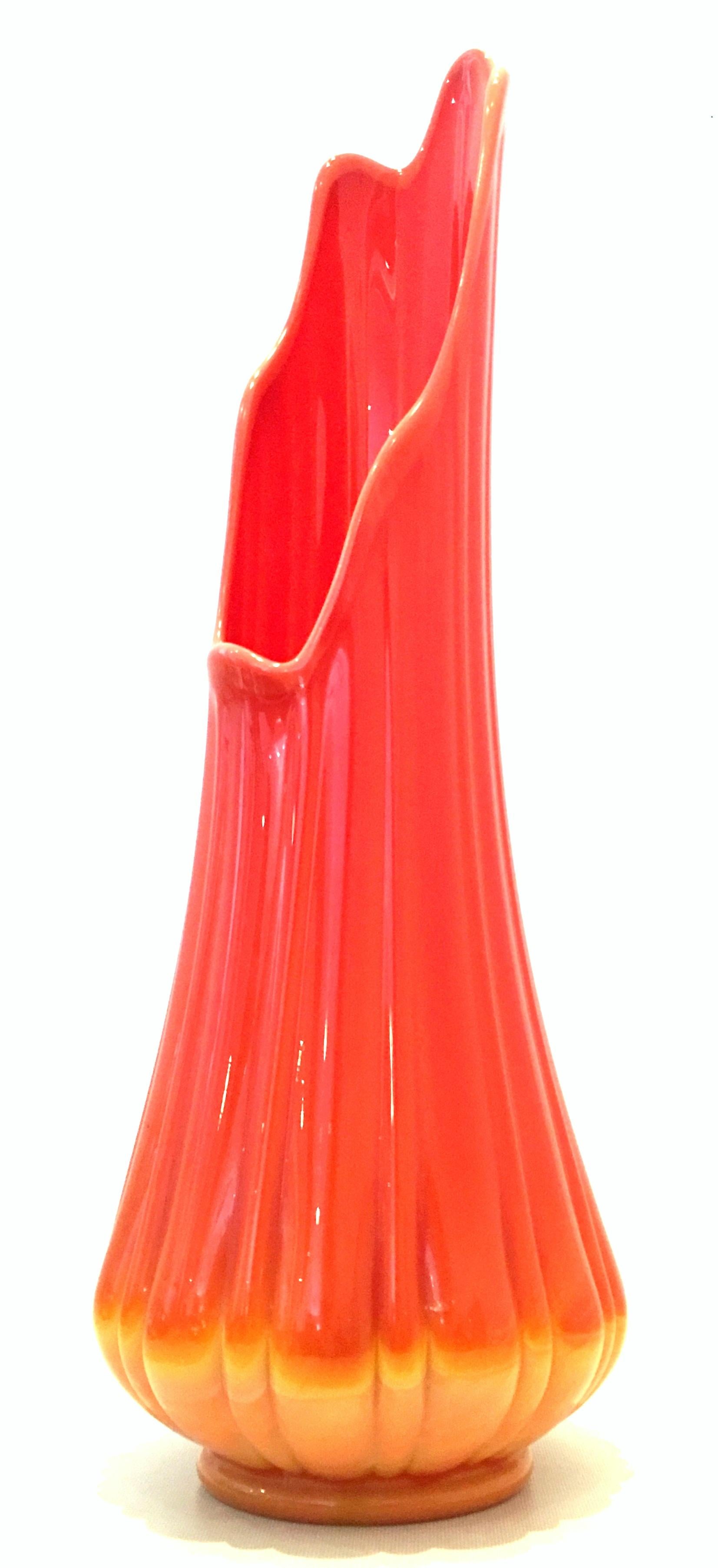 Mid-Century Modern Vase de baldaquin en verre soufflé moderne du milieu du XXe siècle