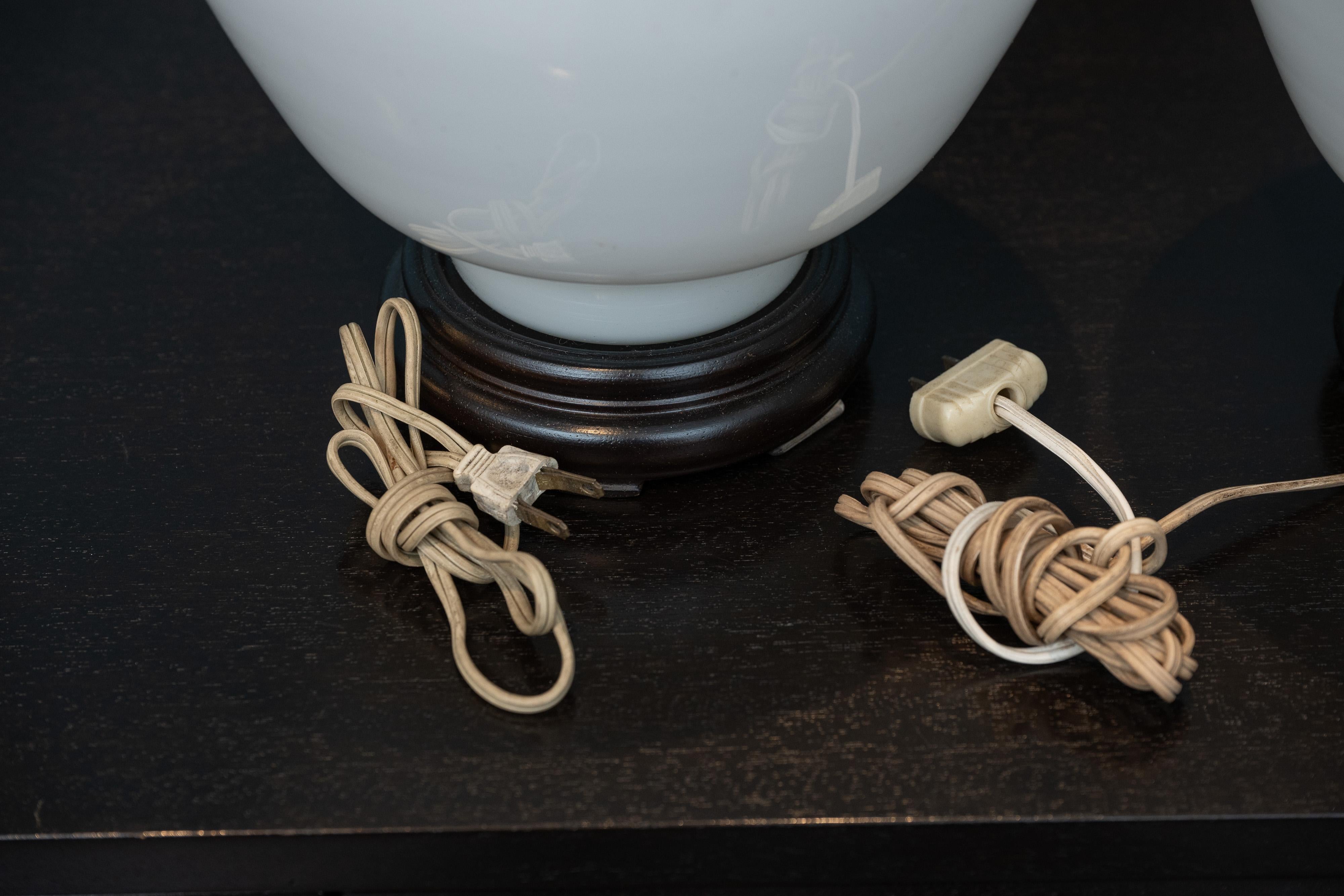 Lampes de table en verre soufflé modernes du milieu du siècle en vente 2