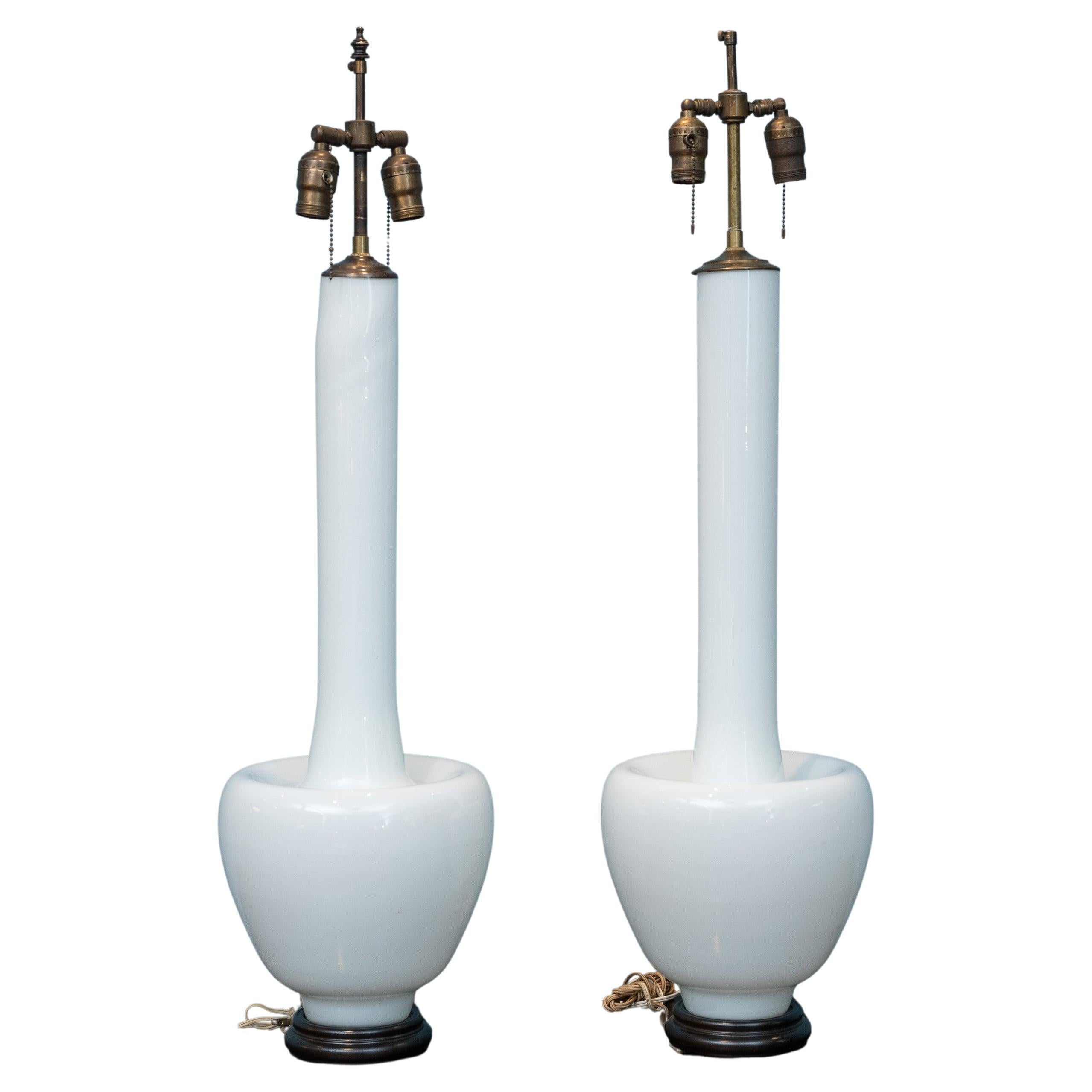 Lampes de table en verre soufflé modernes du milieu du siècle