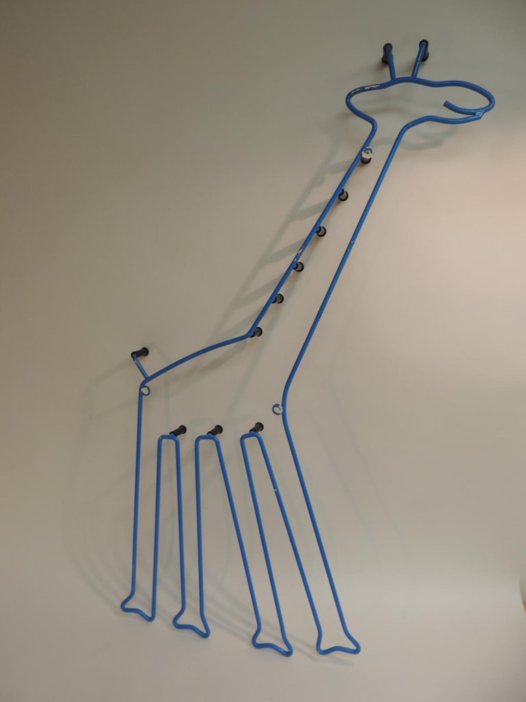 Mid-Century Modern Blue and Black Kid's Tall Giraffe Wall Coat Hanger at  1stDibs | dilmos, giraffe coat rack, giraffe coat hanger