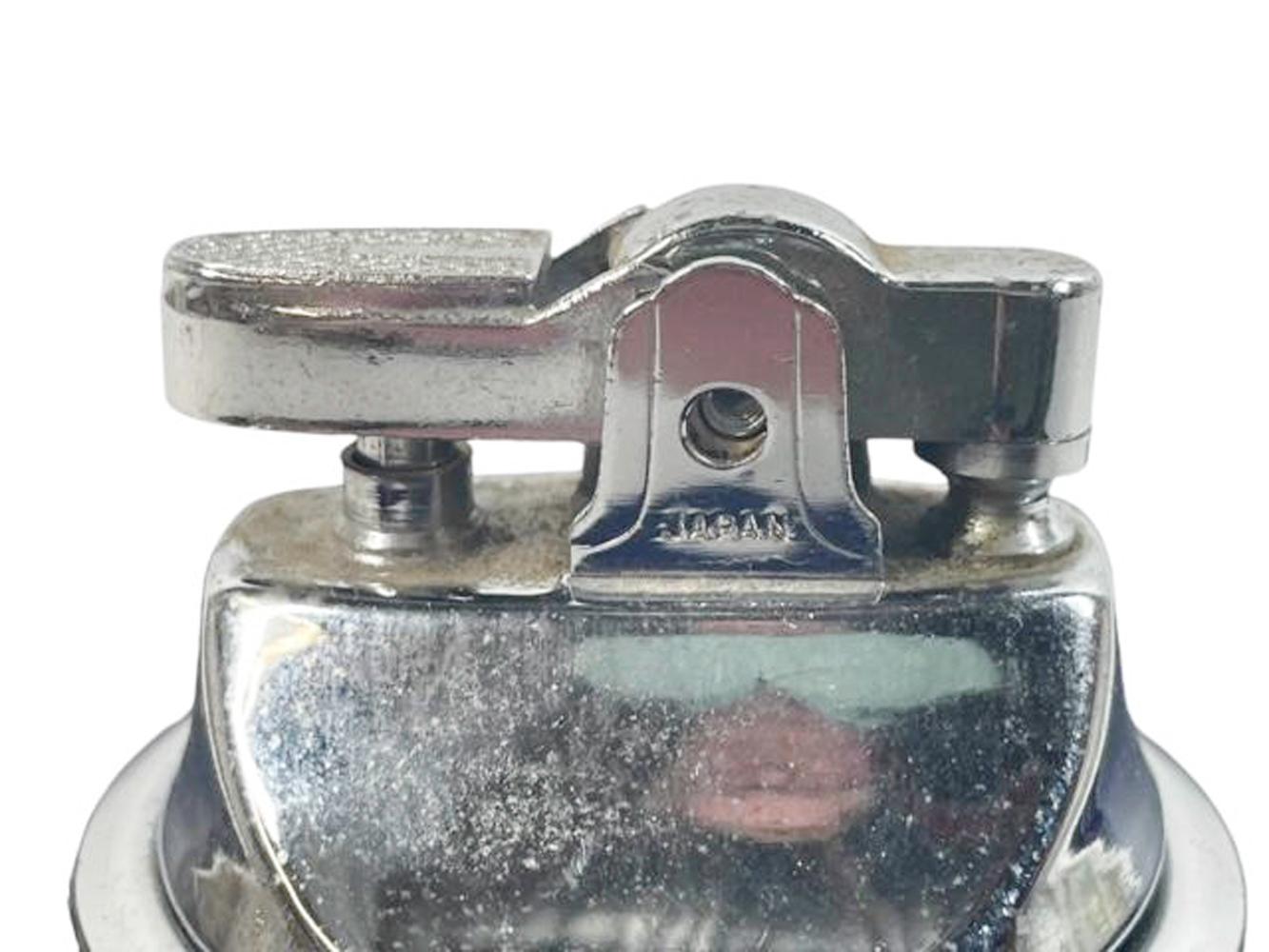 Mid Century Modern Blue and White Stacked Lucite Table Cigarette Lighter In Good Condition For Sale In Nantucket, MA