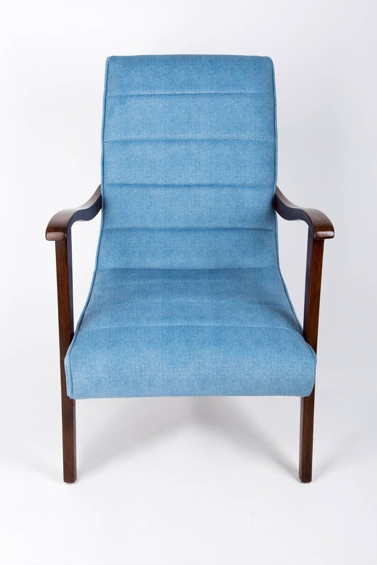 MidCentury Modern Blue Armchair by Prudnik Furniture Factory, 1960s