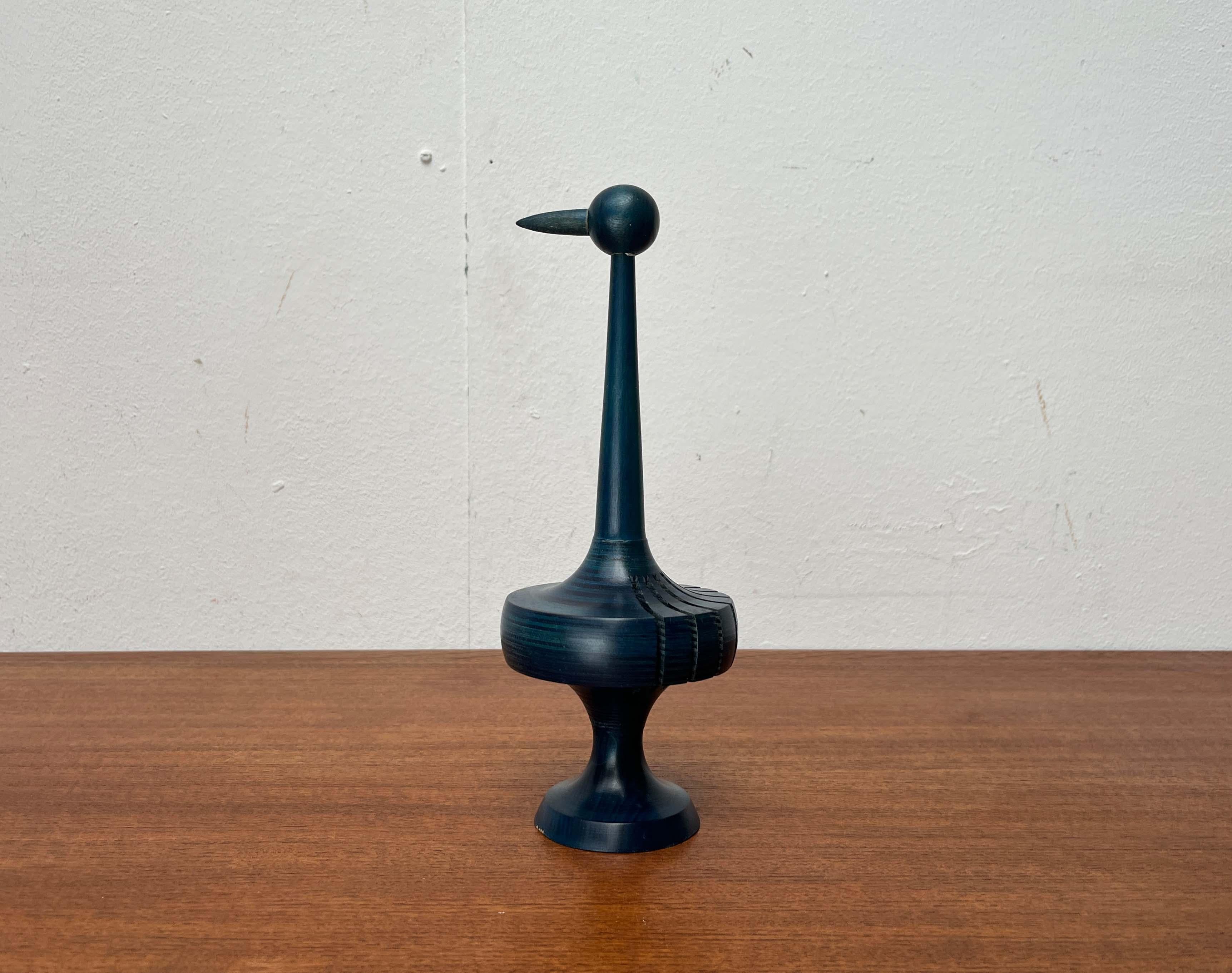 Servilletero de madera con diseño de pájaro azul moderno de mediados de siglo Paavo Asikainen Finlandia Moderno de mediados de siglo en venta