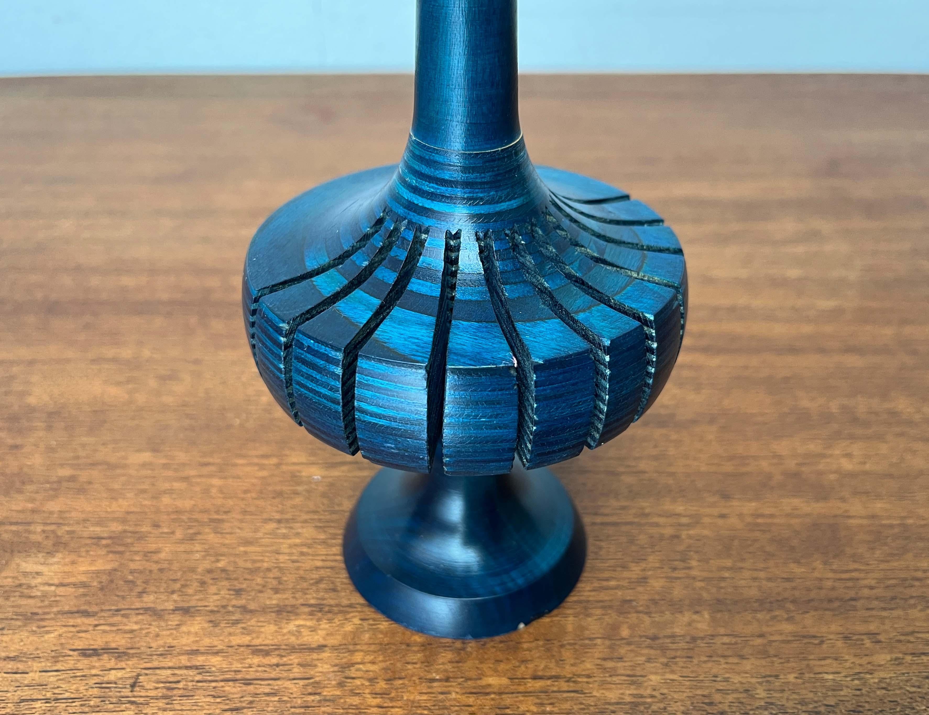 Servilletero de madera con diseño de pájaro azul moderno de mediados de siglo Paavo Asikainen Finlandia Madera en venta