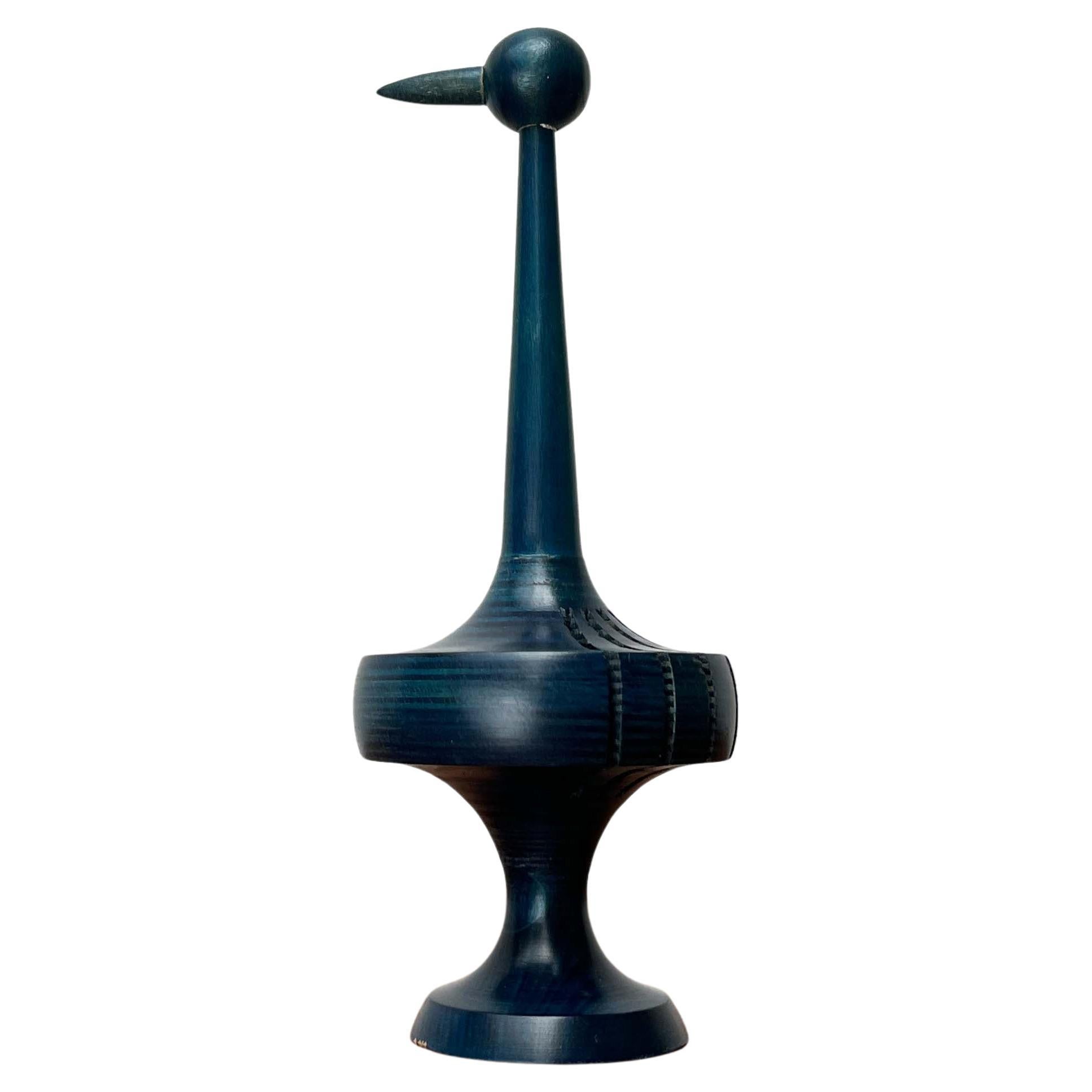 Servilletero de madera con diseño de pájaro azul moderno de mediados de siglo Paavo Asikainen Finlandia en venta