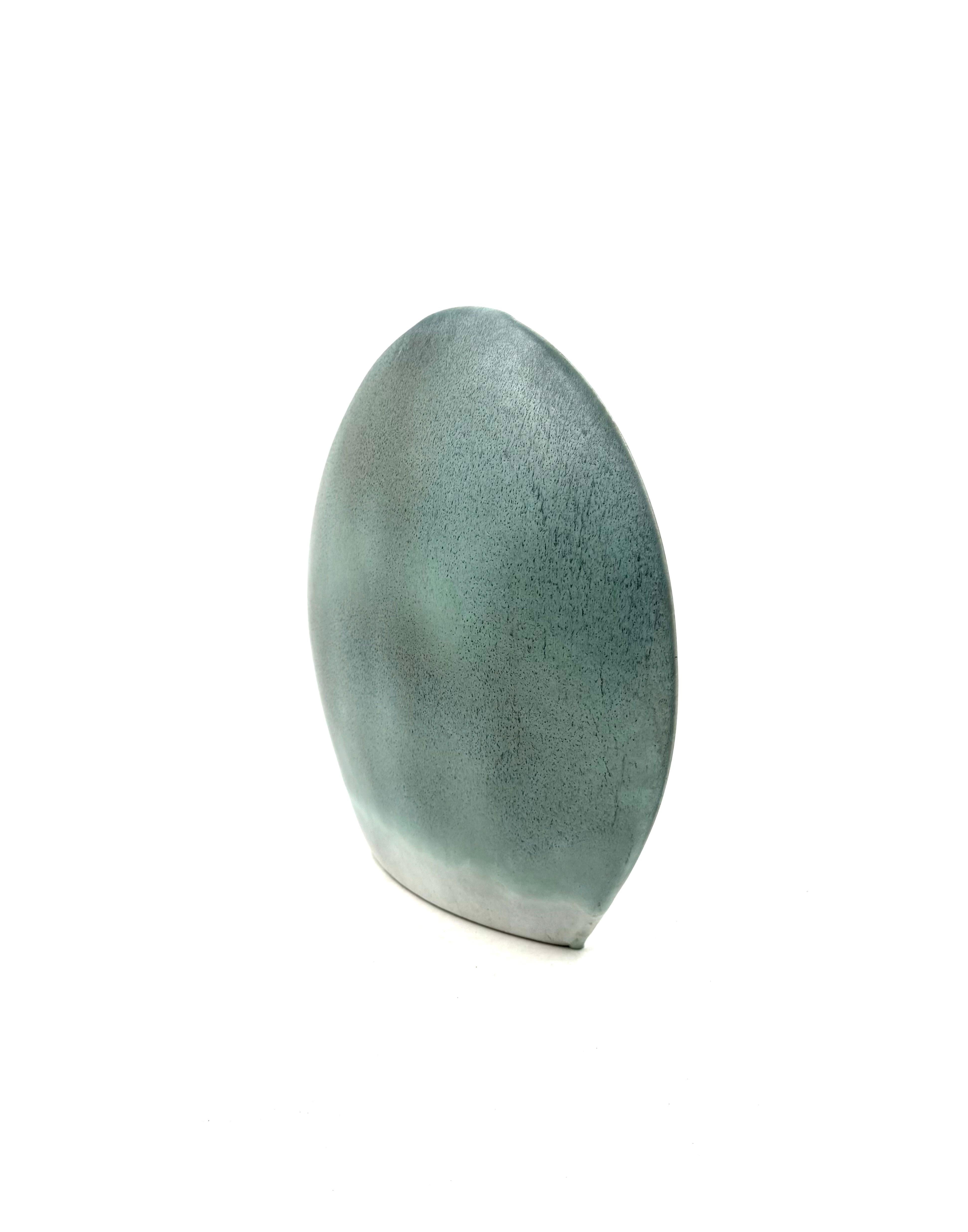 Mid-century modern blue ceramic solifleur vase, France 1970 in vendita 6