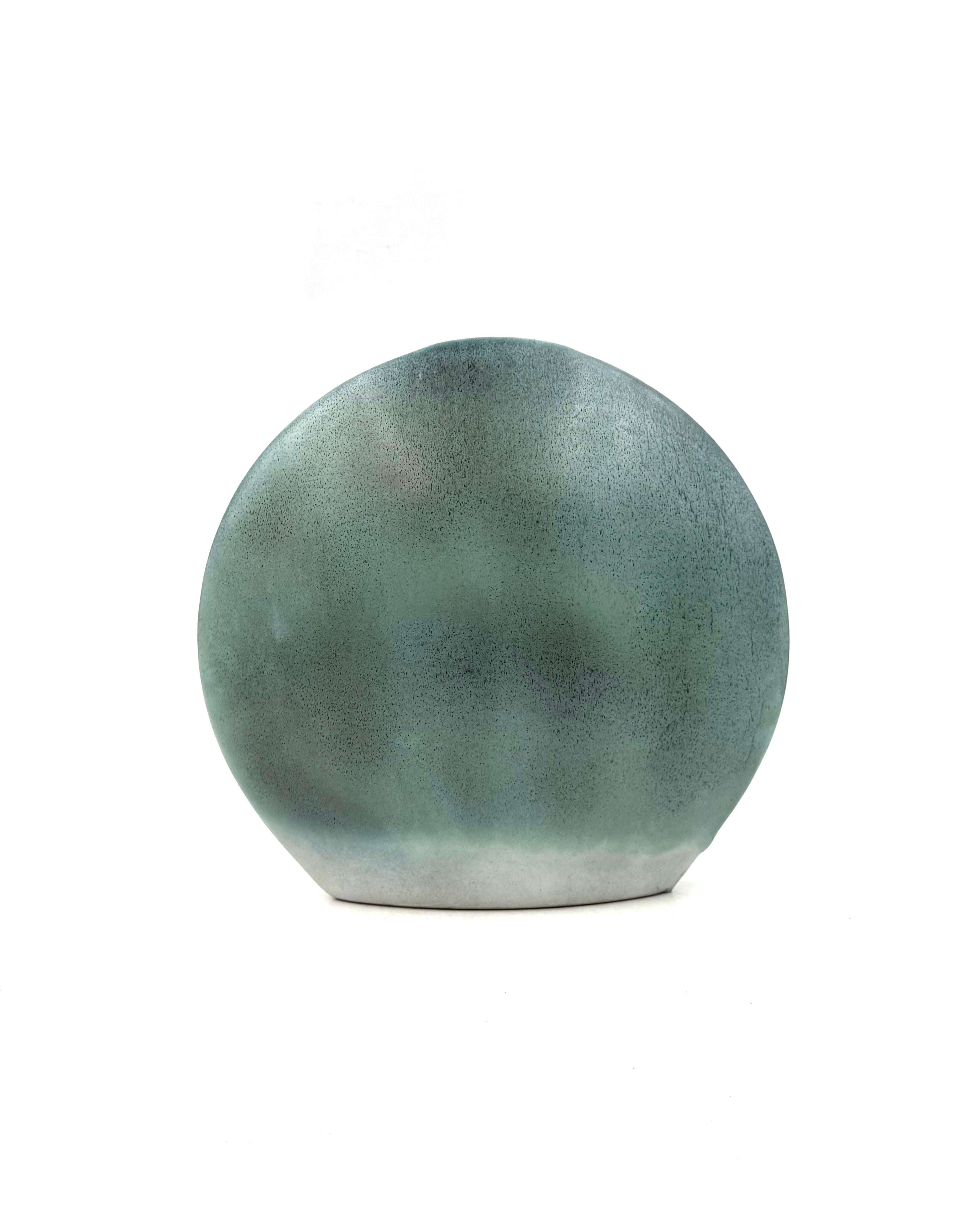 Mid-century modern blue ceramic solifleur vase, France 1970 in vendita 7