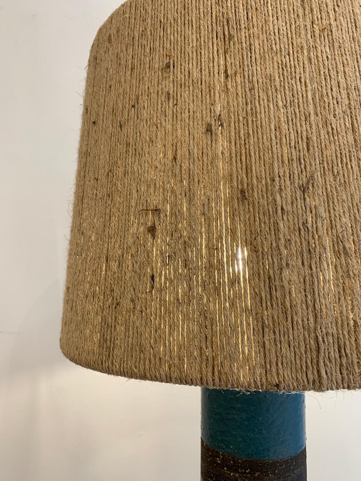 Mid-Century Modern Blue Ceramic Table Lamp by Bitossi, Italy, 1960s In Good Condition In Brussels, BE