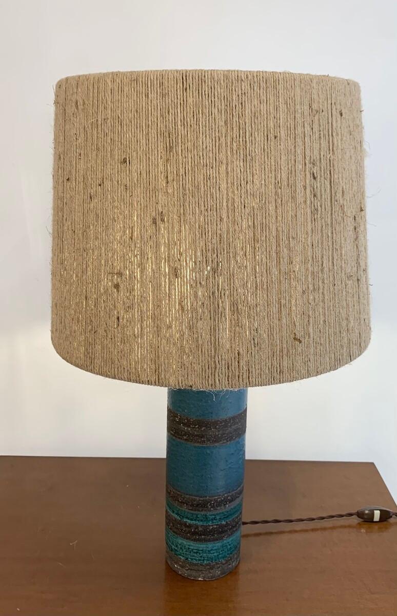 Mid-20th Century Mid-Century Modern Blue Ceramic Table Lamp by Bitossi, Italy, 1960s