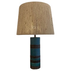 Mid-Century Modern Blue Ceramic Table Lamp by Bitossi, Italy, 1960s
