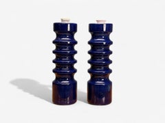 Mid-Century Modern, Blue Ceramic, Table Lamps, United States, 1960s