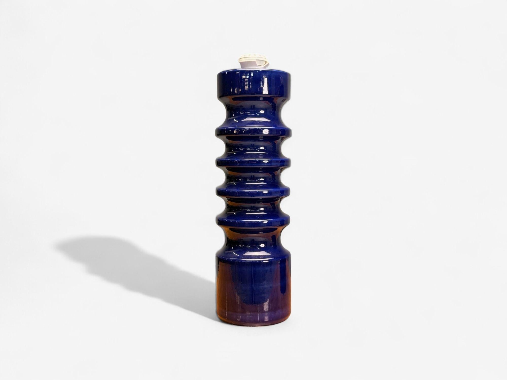 Mid-Century Modern Modernité du milieu du siècle, céramique bleue, lampes de table, États-Unis, années 1960 en vente