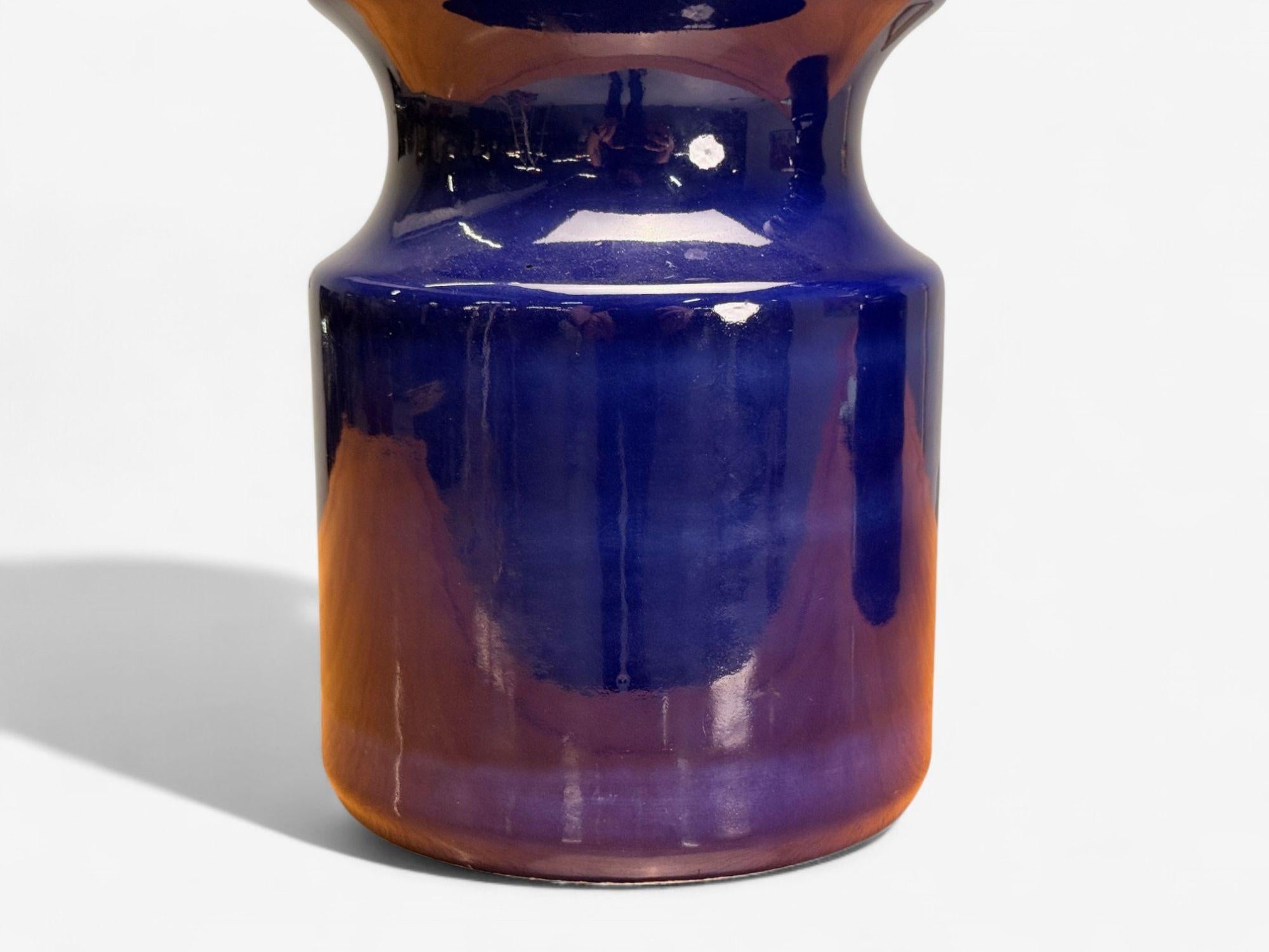 Modernité du milieu du siècle, céramique bleue, lampes de table, États-Unis, années 1960 Bon état - En vente à Manhasset, NY