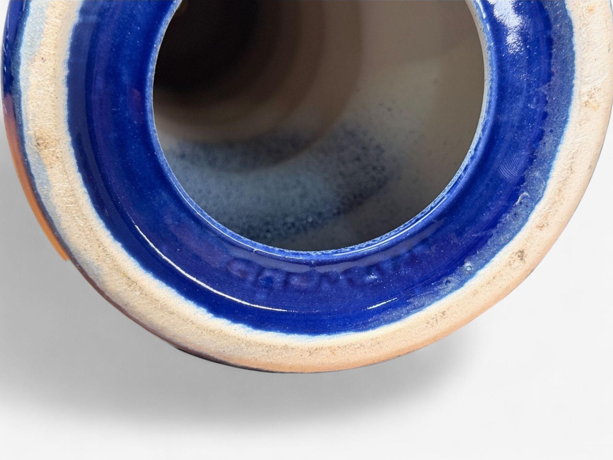 Céramique Modernité du milieu du siècle, céramique bleue, lampes de table, États-Unis, années 1960 en vente