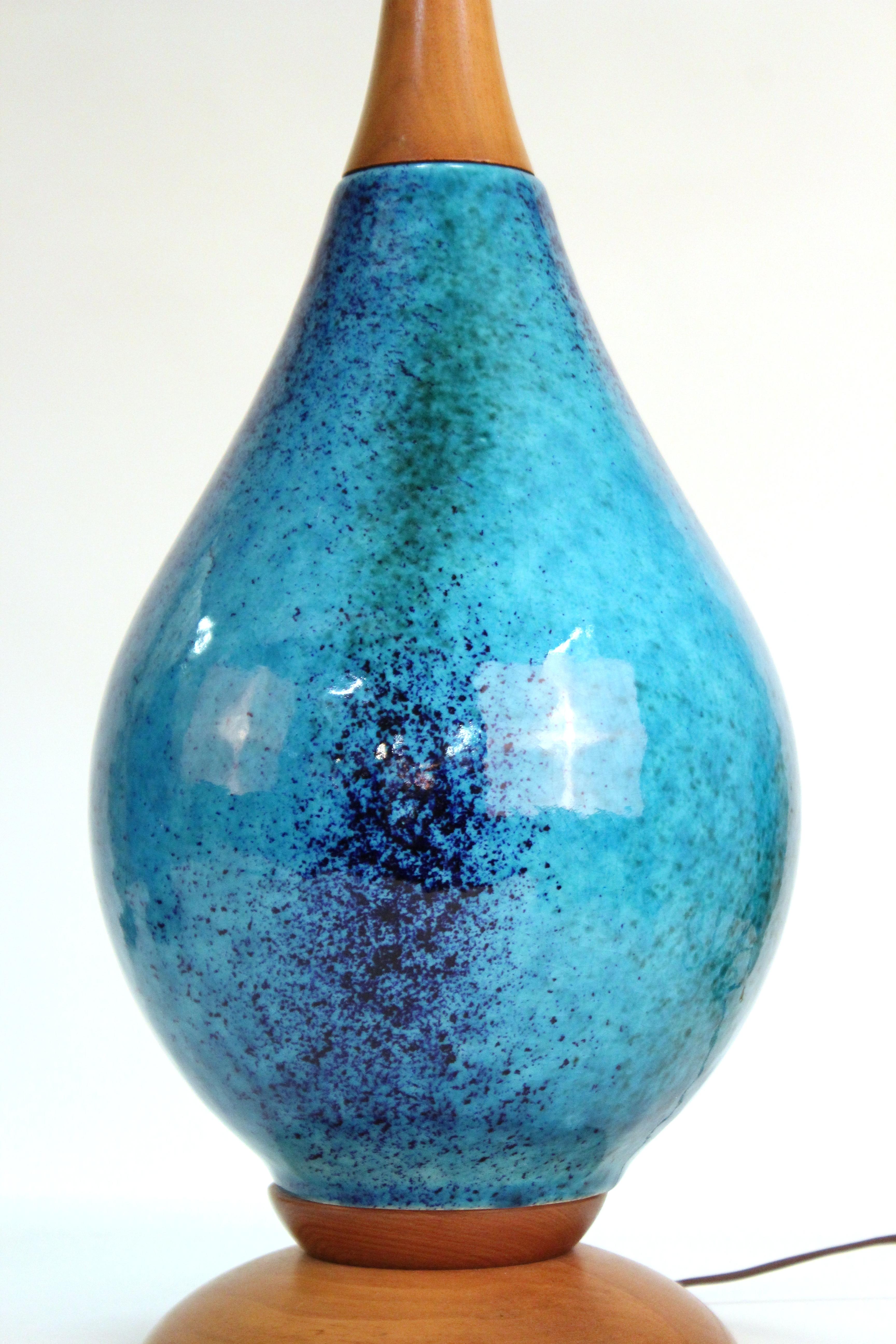 light blue ceramic lamp