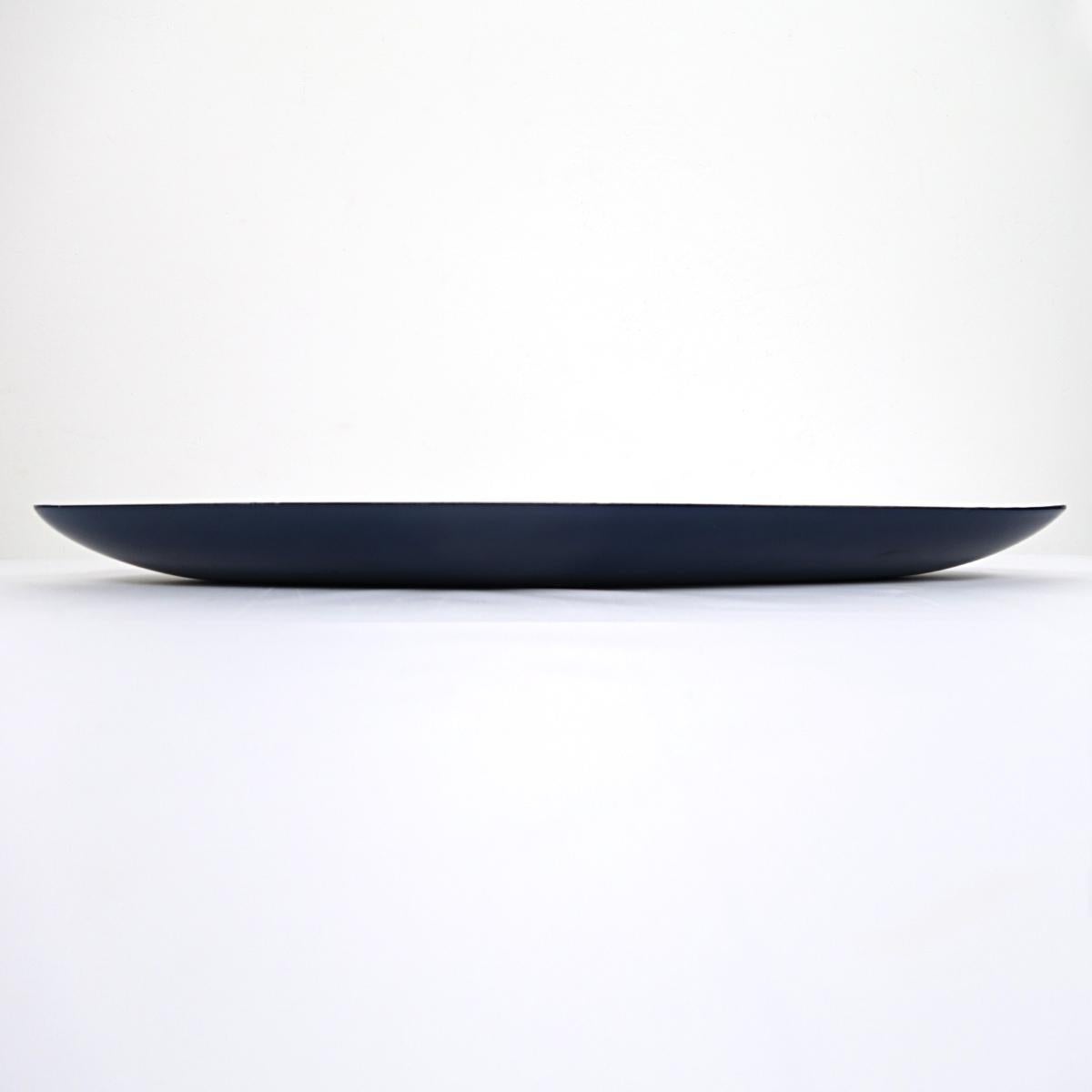 Mid-Century Modern Blue Enamel Bowl Attributed to Jan Roëde Made by A.N.M.B. In Good Condition In Doornspijk, NL