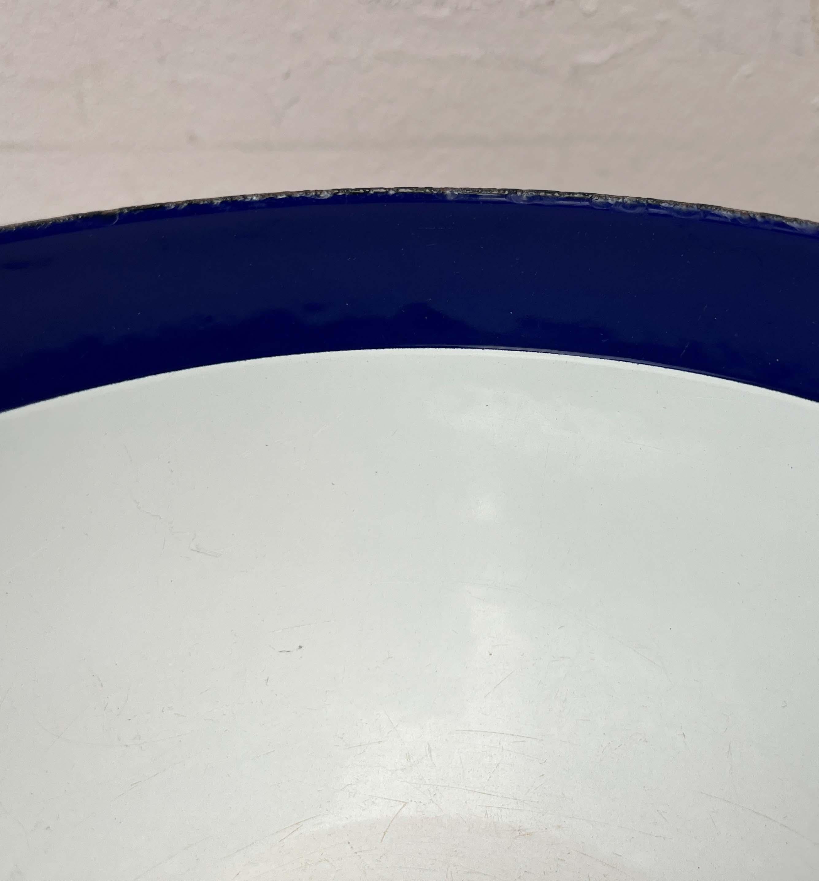 Blaue Emaille-Schale von Kaj Franck für Finel, Finnland, 1960er Jahre, Mitte des Jahrhunderts im Angebot 3