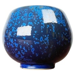 Mid-Century Modern Blue German Studio Pottery Vase Schmidt Tummeley Juist Kerami