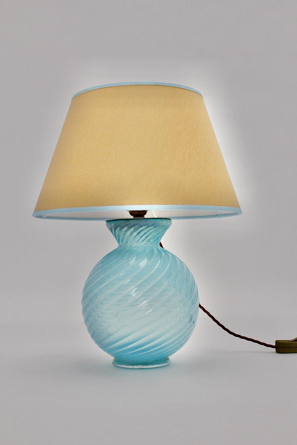 vintage blue glass lamp shade