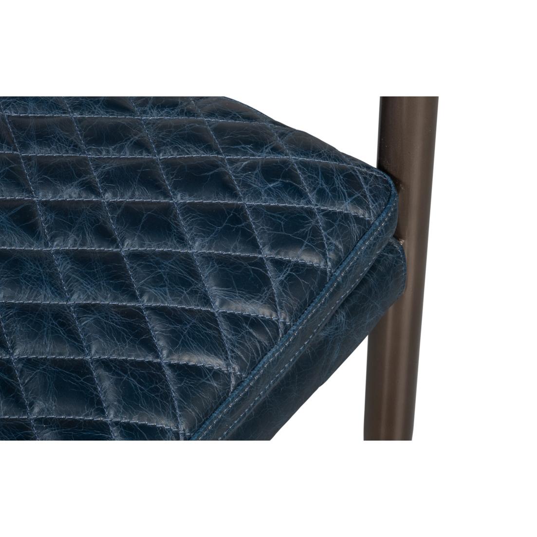 Fauteuil en cuir bleu moderne du milieu du siècle en vente 4