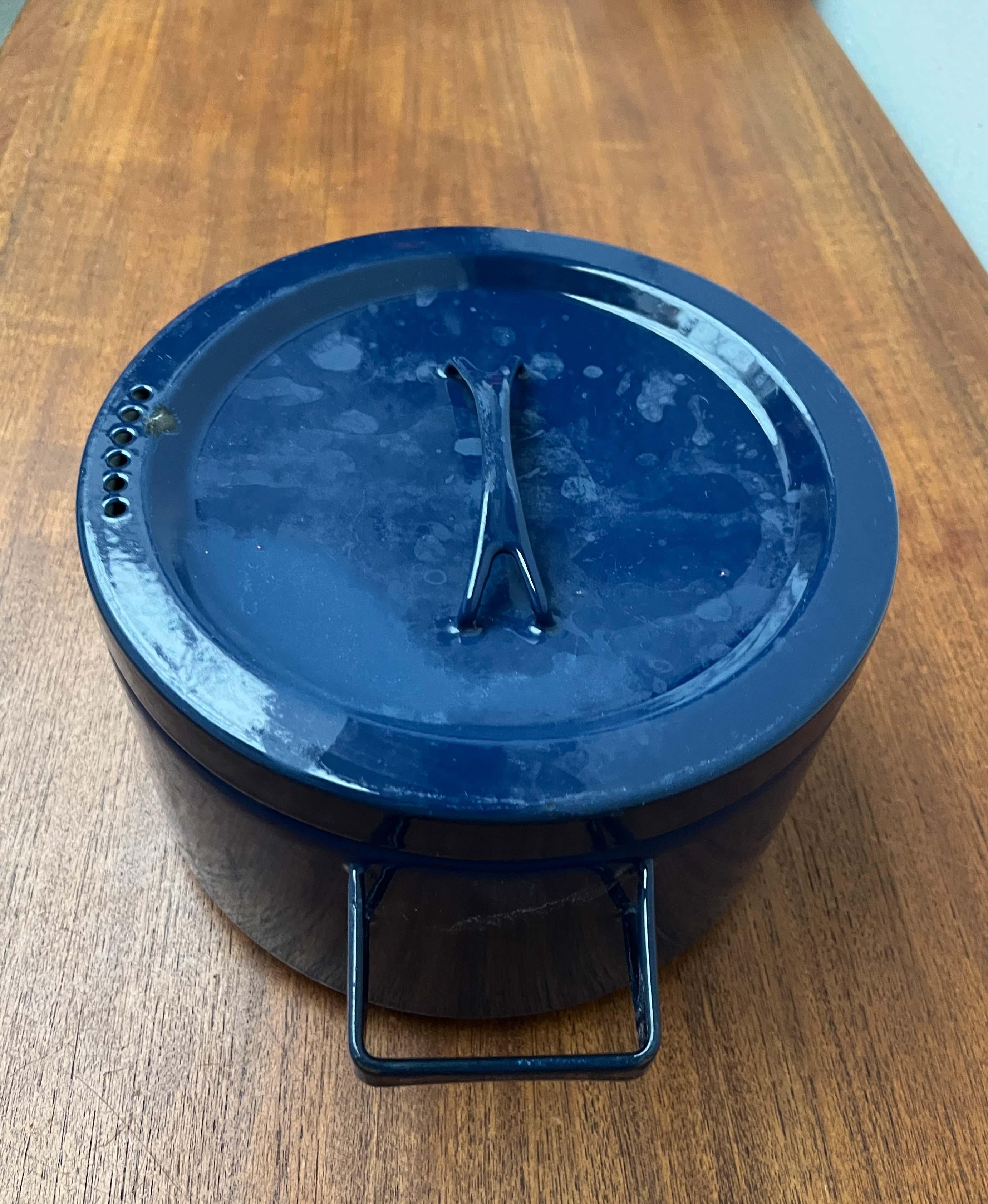 Vaso minimalista blu di metà secolo Seppo Mallat Finel, Finlandia 1960 in vendita 3