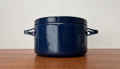 Mid-Century Modern Blue Minimalist Enamel Pot Seppo Mallat Finel Finland 1960s