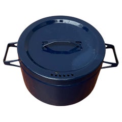 Mid-Century Modern Blue Minimalist Enamel Pot Seppo Mallat Finel Finland 1960s