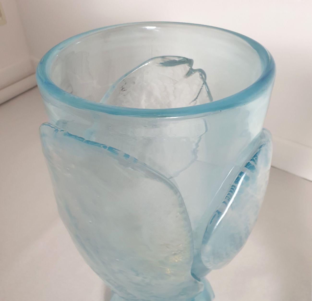 Verre de Murano Paire de lampes en verre Murano bleu du milieu du siècle dernier en vente