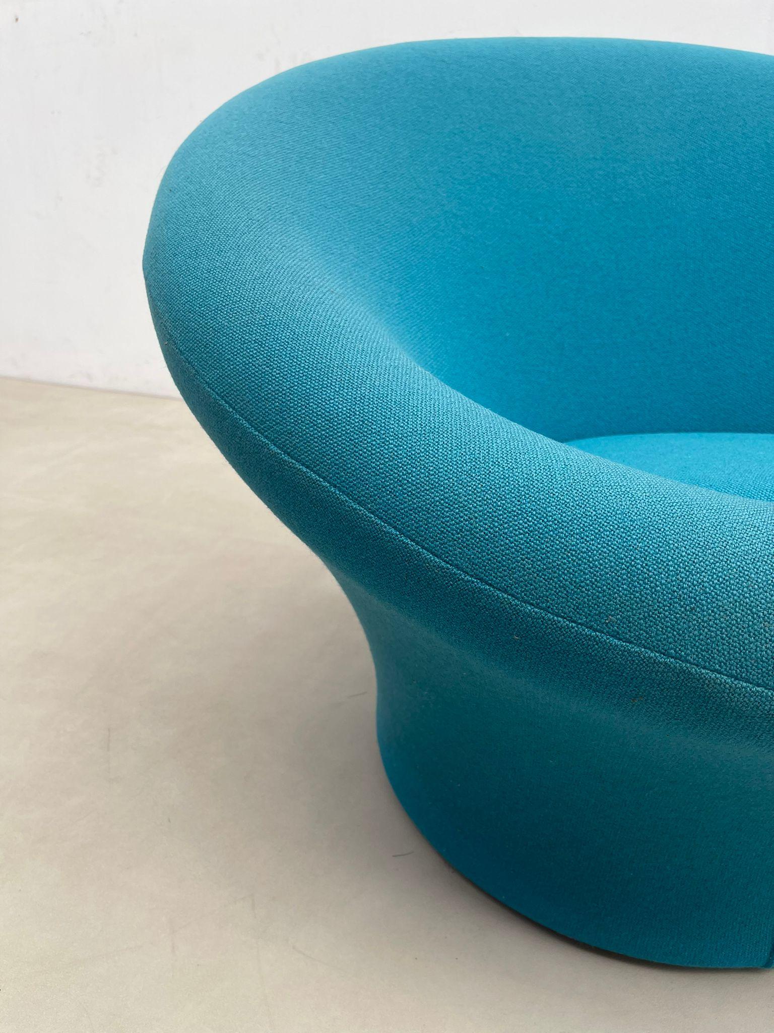 French Mid-Century Modern Blue Mushroom Chair by Pierre Paulin, Original Upholstery