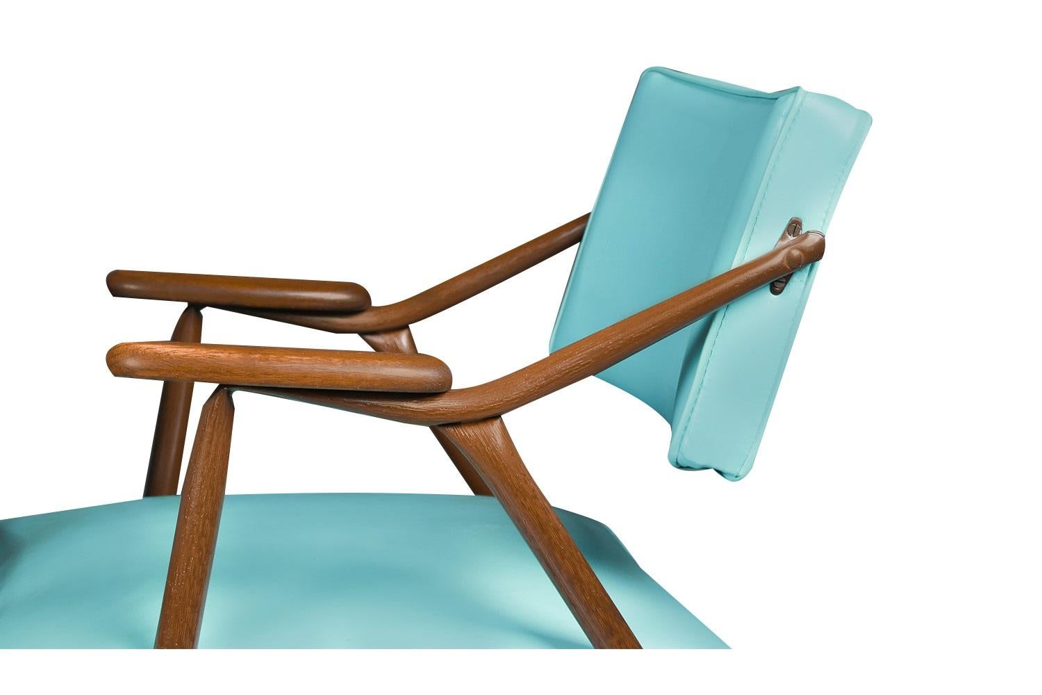American Mid-Century Modern Blue Pair Armchairs Viko Baumritter 1959 USA