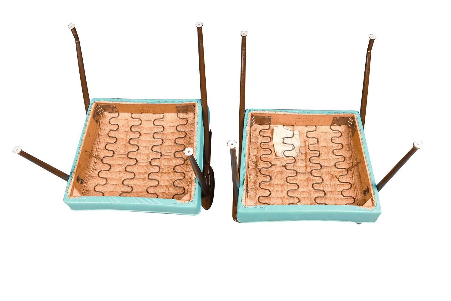 Mid-Century Modern Blue Pair Armchairs Viko Baumritter 1959 USA 1