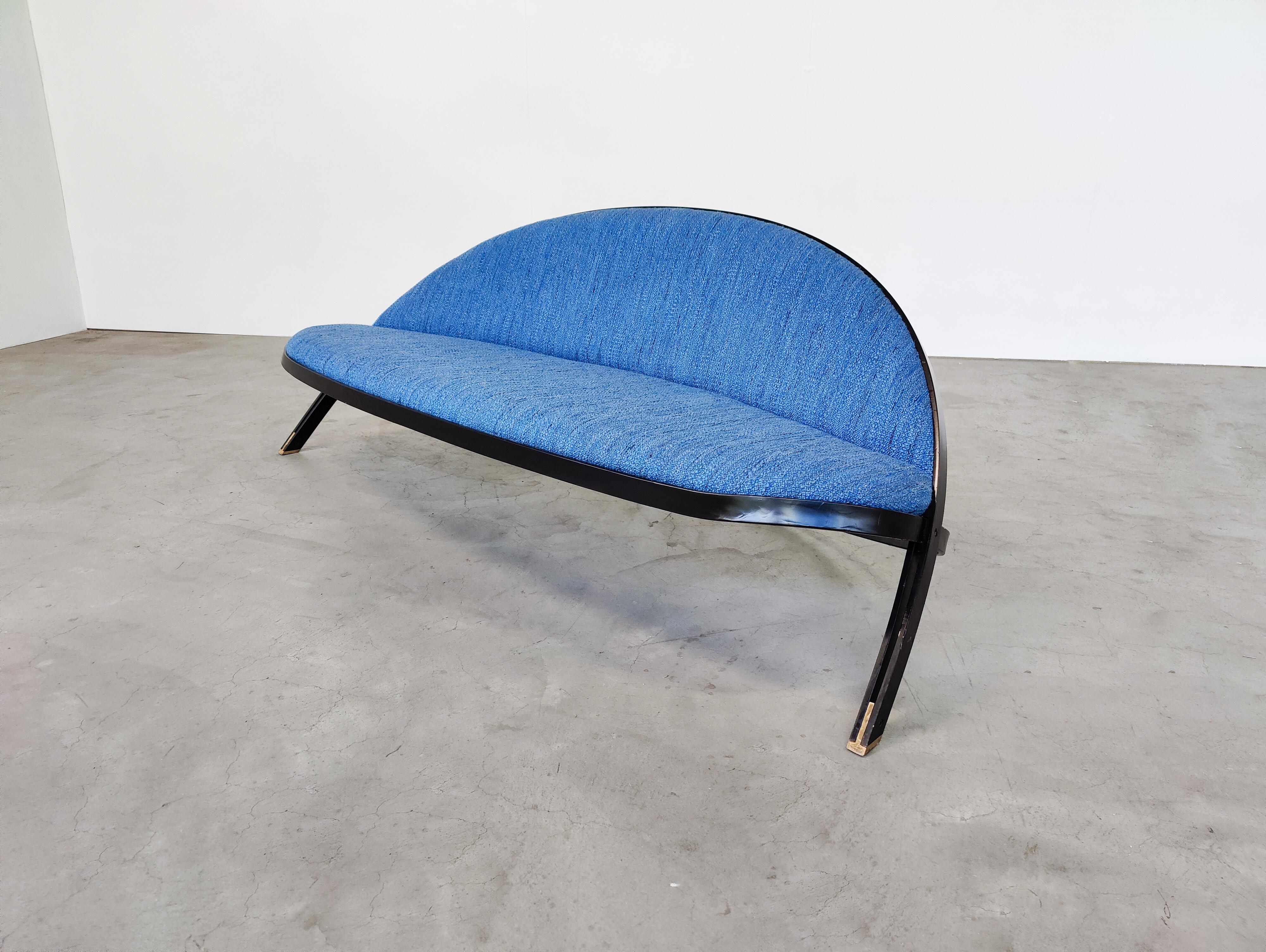 Canapé 'Saturno' bleu, moderne du milieu du siècle, Gastone Rinaldi pour Rima, Italie, 1957
