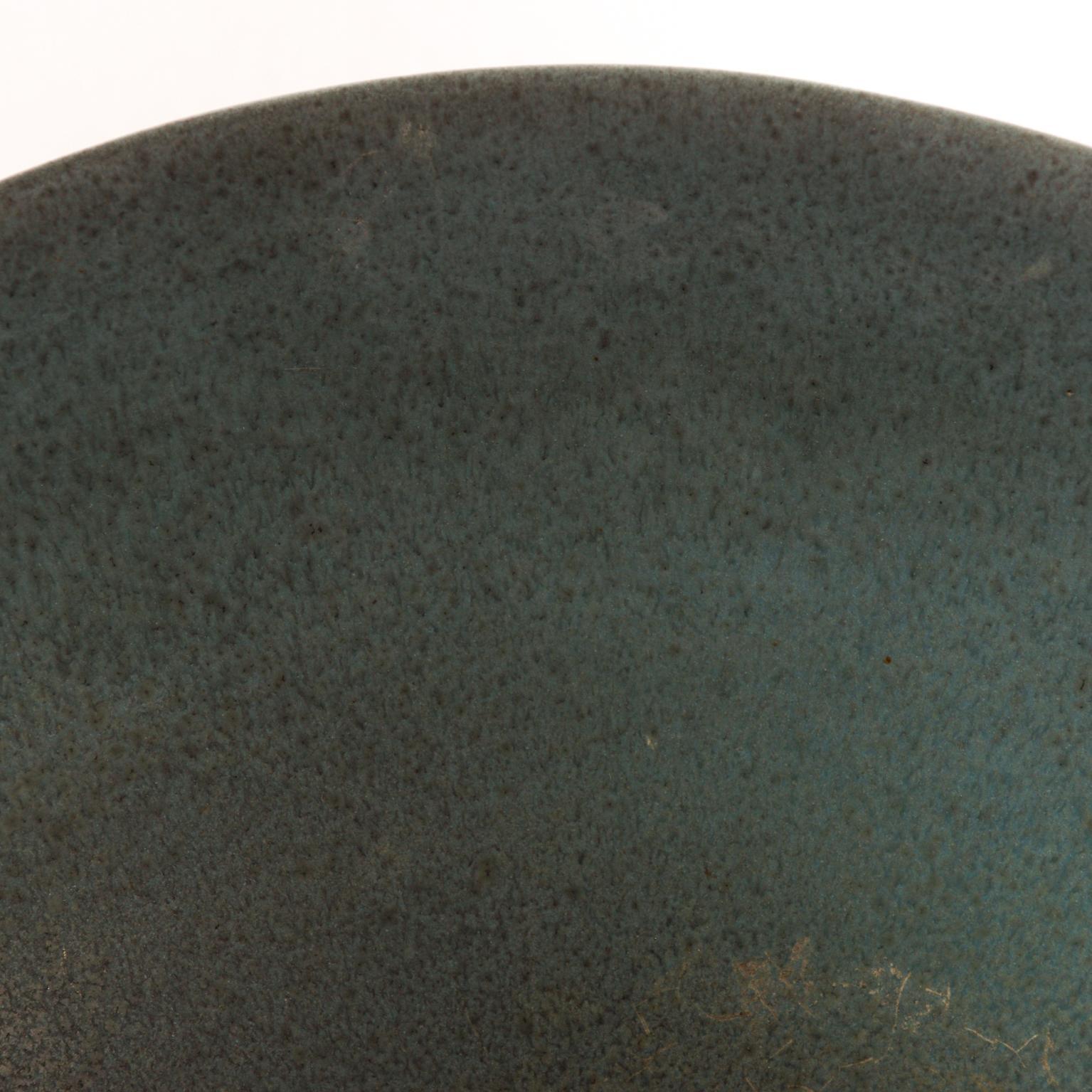 Mid-Century Modern Blue Scandinavian Bowl Decorative Pottery, Finland In Good Condition In Chula Vista, CA